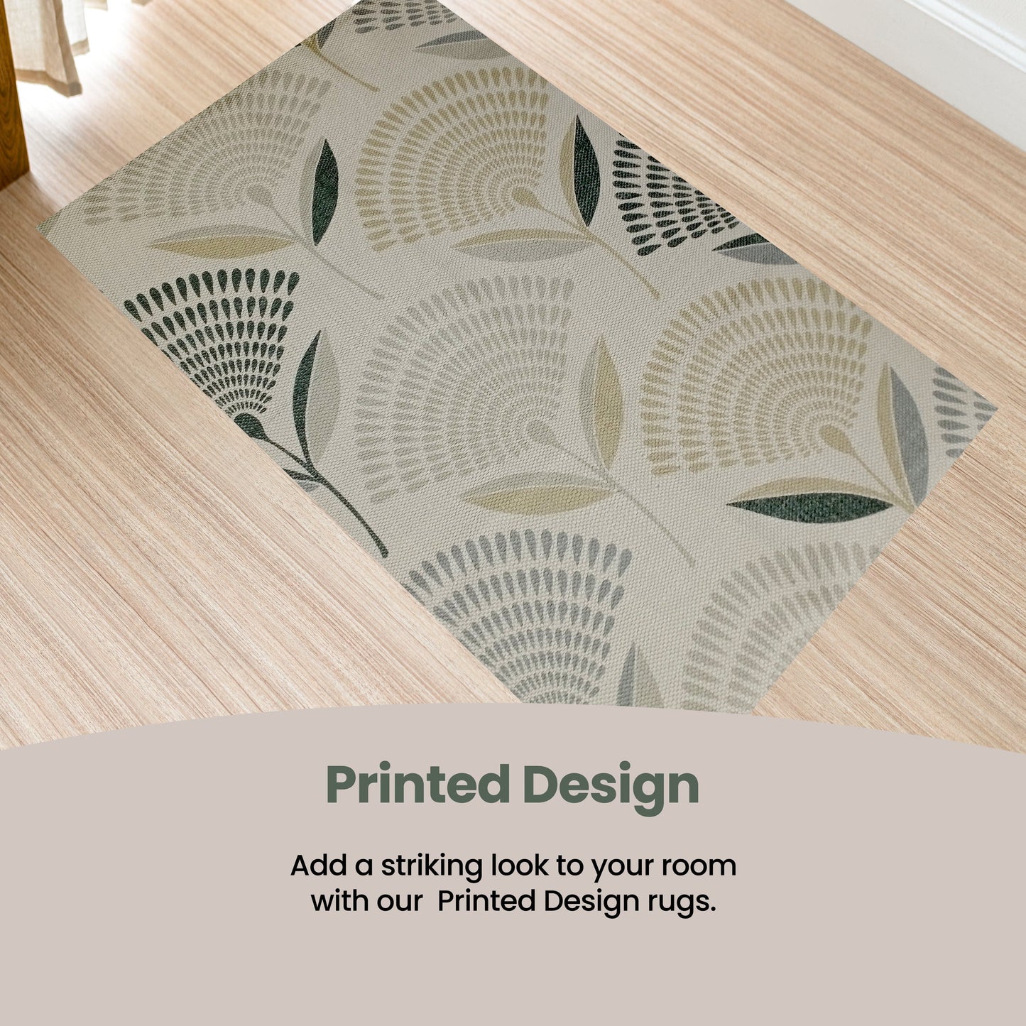 OLIVIA ROCCO Printed Rug Linnea Design Non Slip Soft Durable Floor Rug For Living Room Bedroom Office Linnea Color Premium Quality Construction