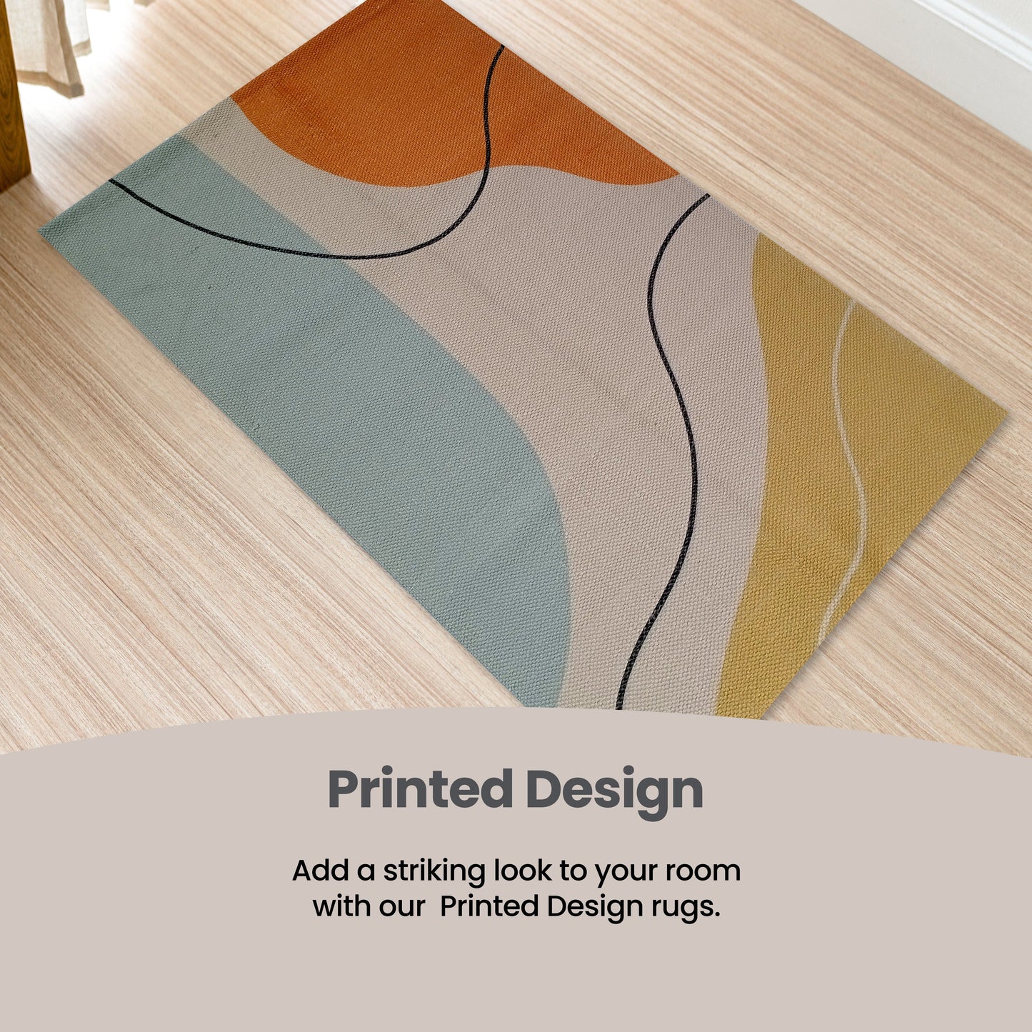 OLIVIA ROCCO Printed Rug Venus Design Modern Non Slip Soft Durable Floor Rug For Living Room Bedroom Office With Non Slip Backing