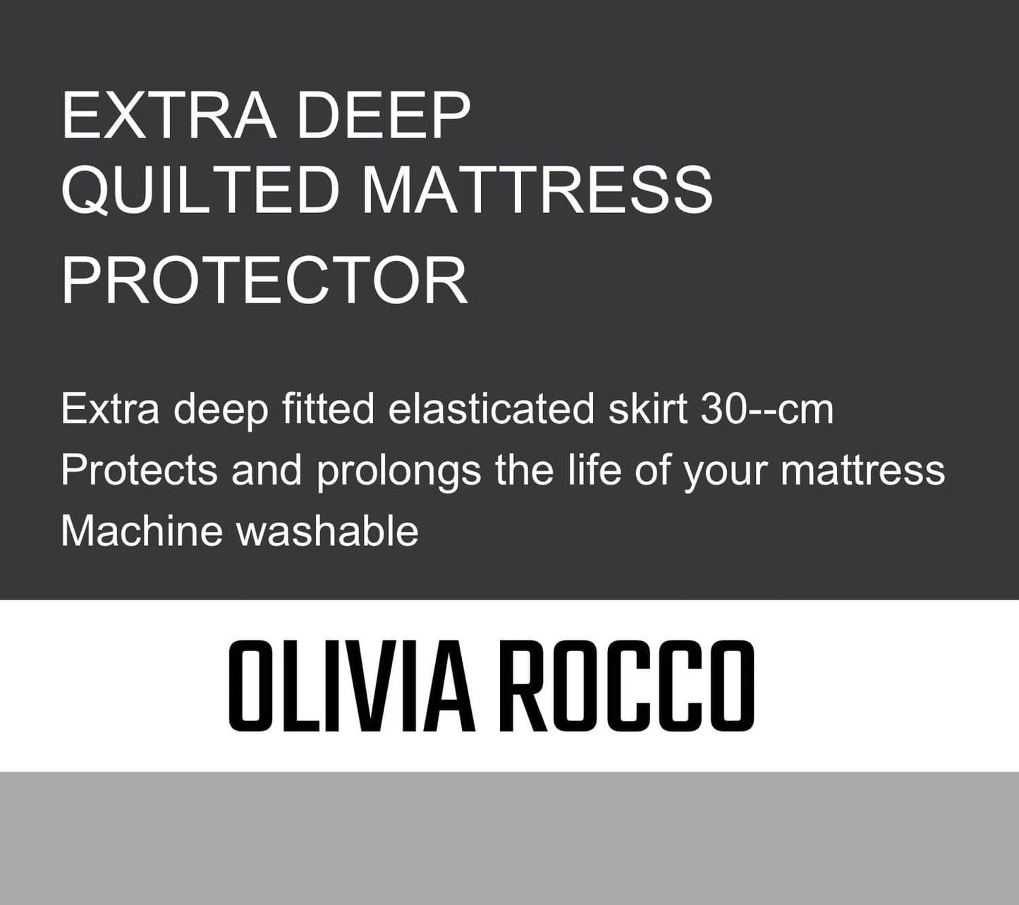 OLIVIA ROCCO Quilted Extra Deep Mattress Protector Microfibre Top Waterproof Reverse Elasticated Side Skirt All Bed Sizes Durable