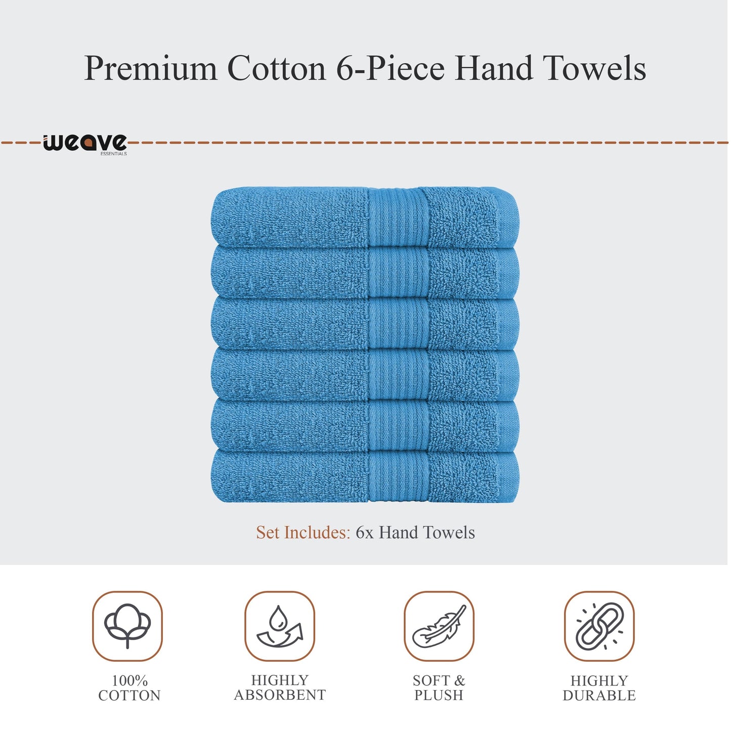 OLIVIA ROCCO Rhodes Towel Aqua 100 Percent Cotton Hotel Quality Soft Super Absorbent Hand Towels Sheets And Face Cloths Premium