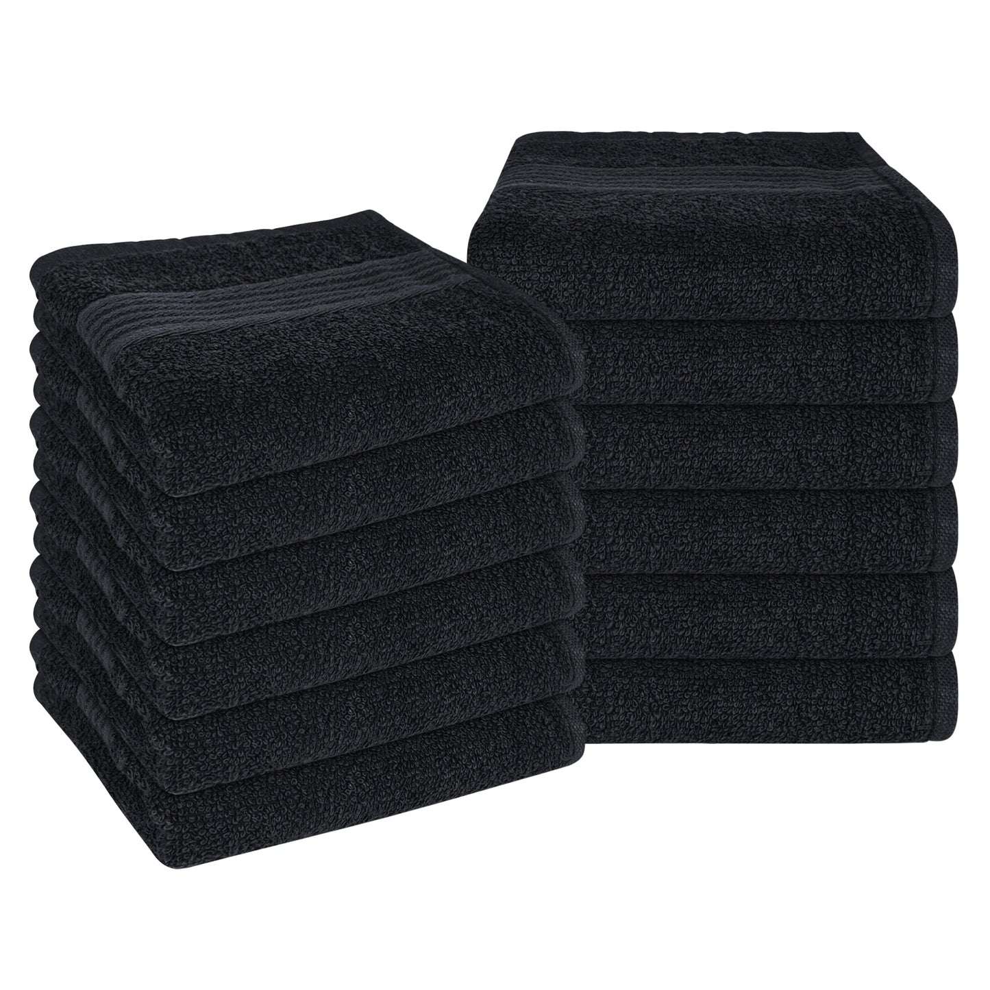 OLIVIA ROCCO Rhodes Towel Black 100 Percent Cotton Hotel Quality Super Absorbent Hand Towels Sheets Face Cloths Set Machine Washable
