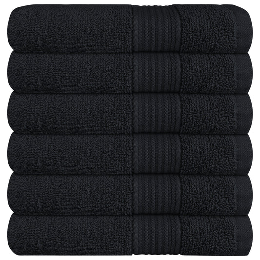 OLIVIA ROCCO Rhodes Towel Black 100 Percent Cotton Hotel Quality Super Absorbent Hand Towels Sheets Face Cloths Set Machine Washable