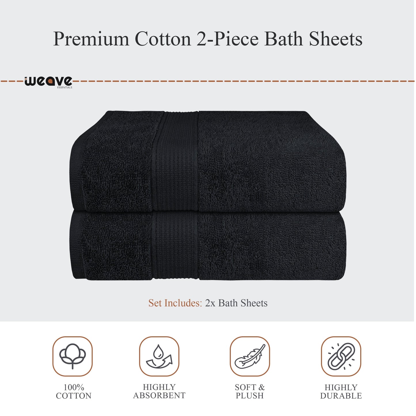 OLIVIA ROCCO Rhodes Towel Black 100 Percent Cotton Hotel Quality Super Absorbent Hand Towels Sheets Face Cloths Set Machine Washable