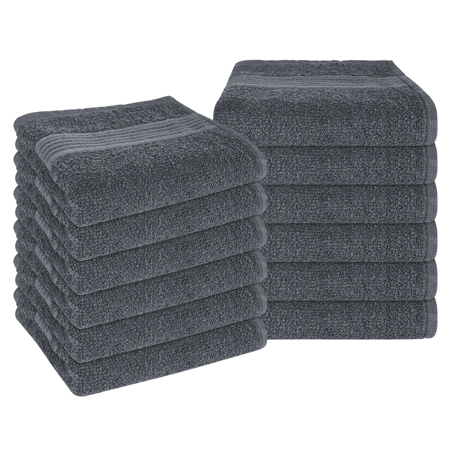 OLIVIA ROCCO Rhodes Towel Grey 100 Percent Cotton Hotel Quality Soft Super Absorbent Hand Bath Towels Sheets Face Cloths Set Includes Washcloths
