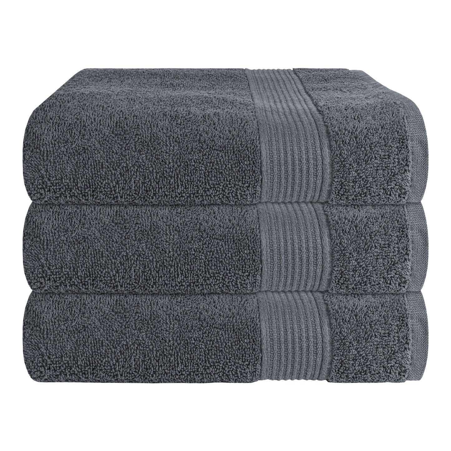 OLIVIA ROCCO Rhodes Towel Grey 100 Percent Cotton Hotel Quality Soft Super Absorbent Hand Bath Towels Sheets Face Cloths Set Includes Washcloths