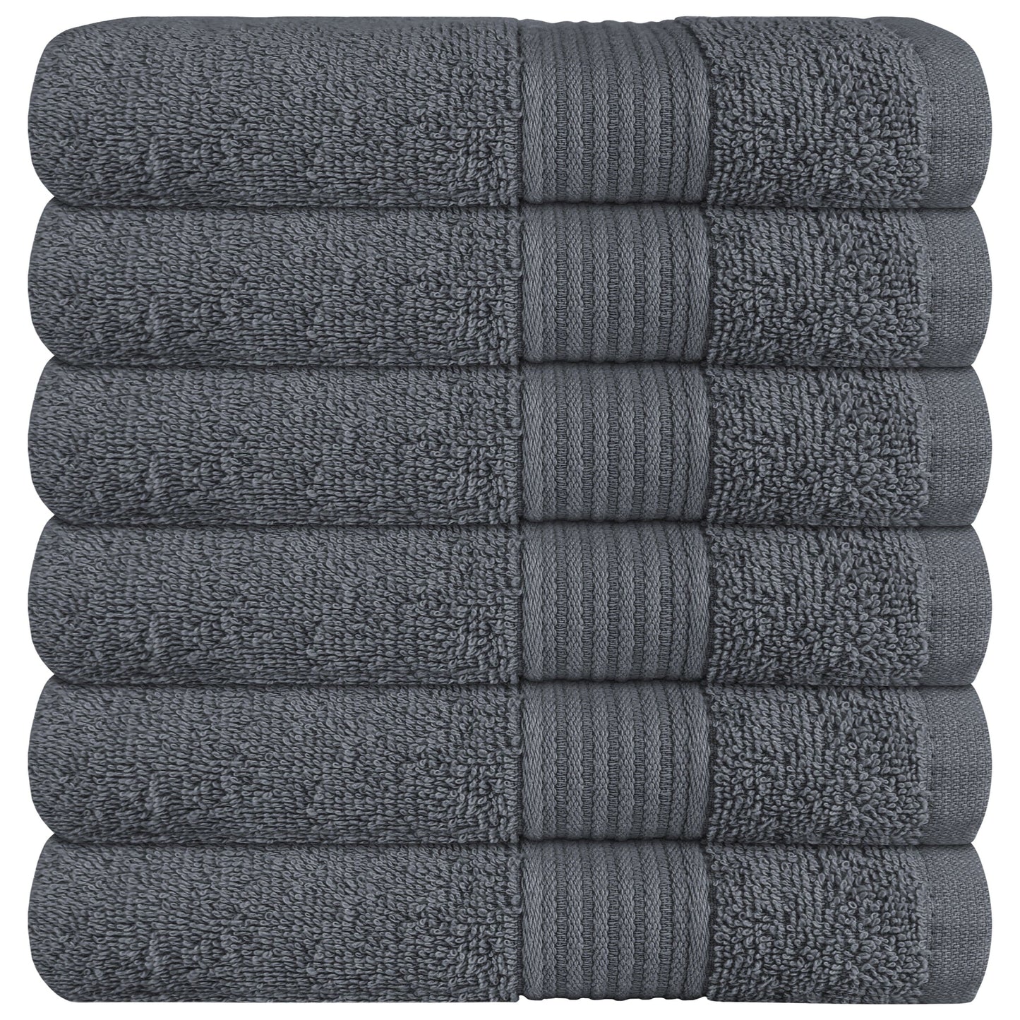 OLIVIA ROCCO Rhodes Towel Grey 100 Percent Cotton Hotel Quality Soft Super Absorbent Hand Bath Towels Sheets Face Cloths Set Includes Washcloths