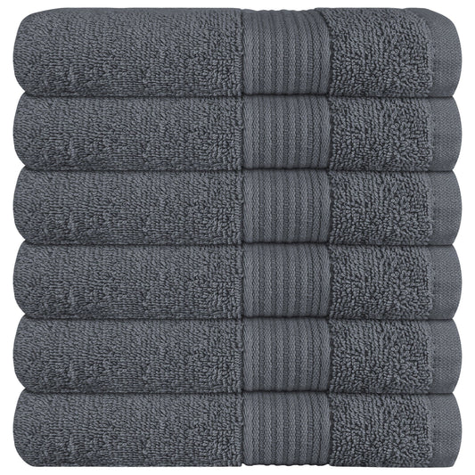 OLIVIA ROCCO Rhodes Towel Grey 100 Percent Cotton Hotel Quality Soft Super Absorbent Hand Bath Towels Sheets Face Cloths Set Includes Washcloths