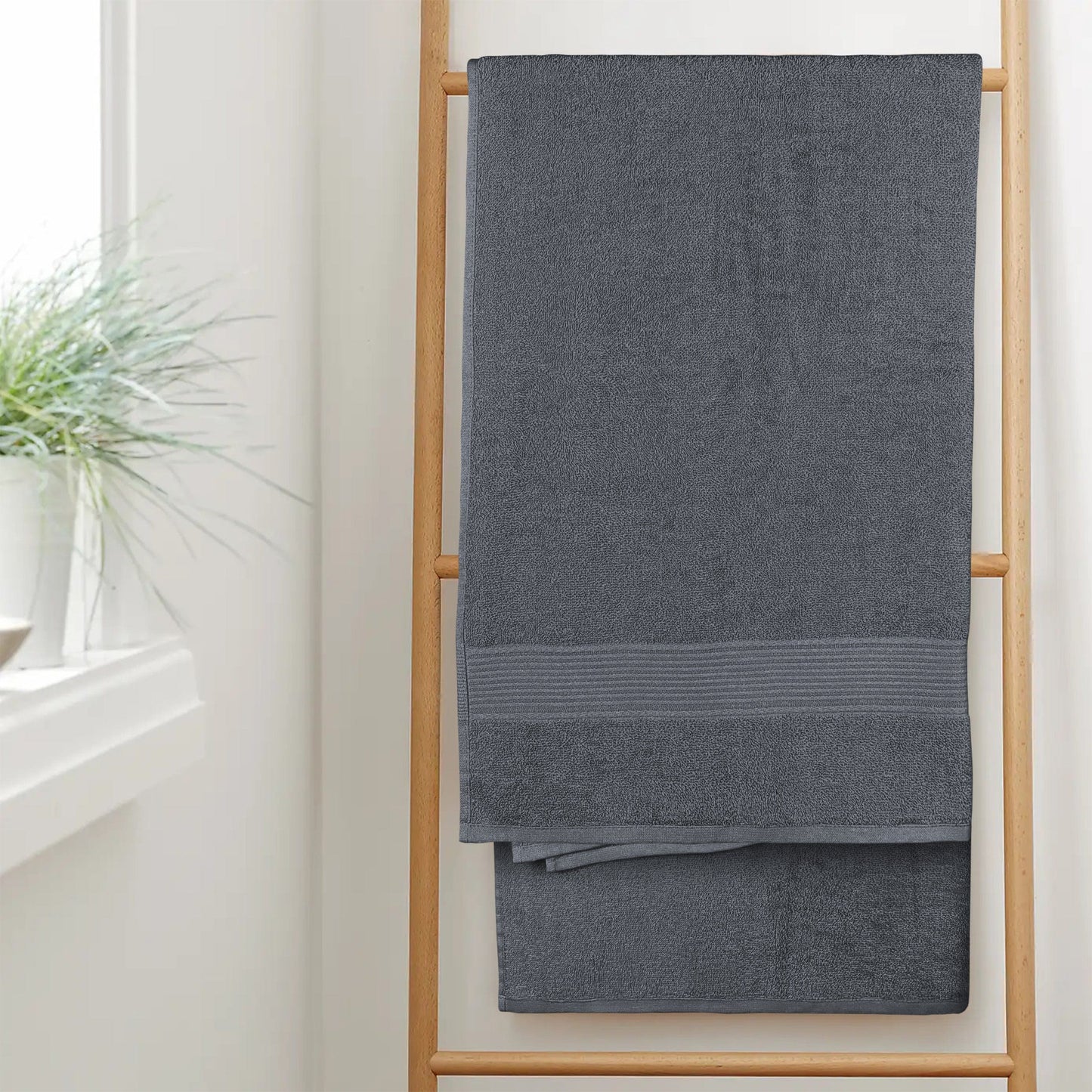 OLIVIA ROCCO Rhodes Towel Grey 100 Percent Cotton Hotel Quality Soft Super Absorbent Hand Bath Towels Sheets Face Cloths Set Includes Washcloths
