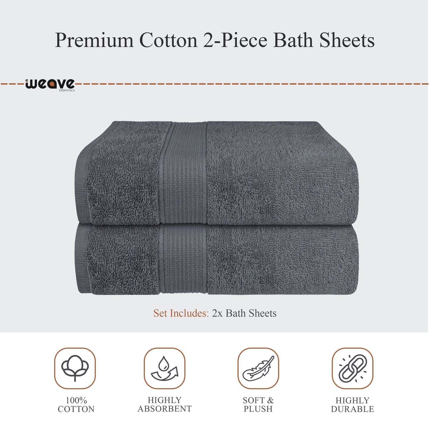 OLIVIA ROCCO Rhodes Towel Grey 100 Percent Cotton Hotel Quality Soft Super Absorbent Hand Bath Towels Sheets Face Cloths Set Includes Washcloths