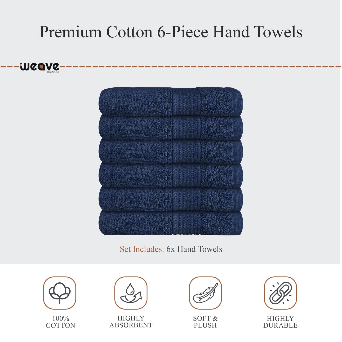 OLIVIA ROCCO Rhodes Towel Royal Blue 100% Cotton Hotel Quality Soft Super Absorbent Hand Bath Towels Sheets And Face Cloths
