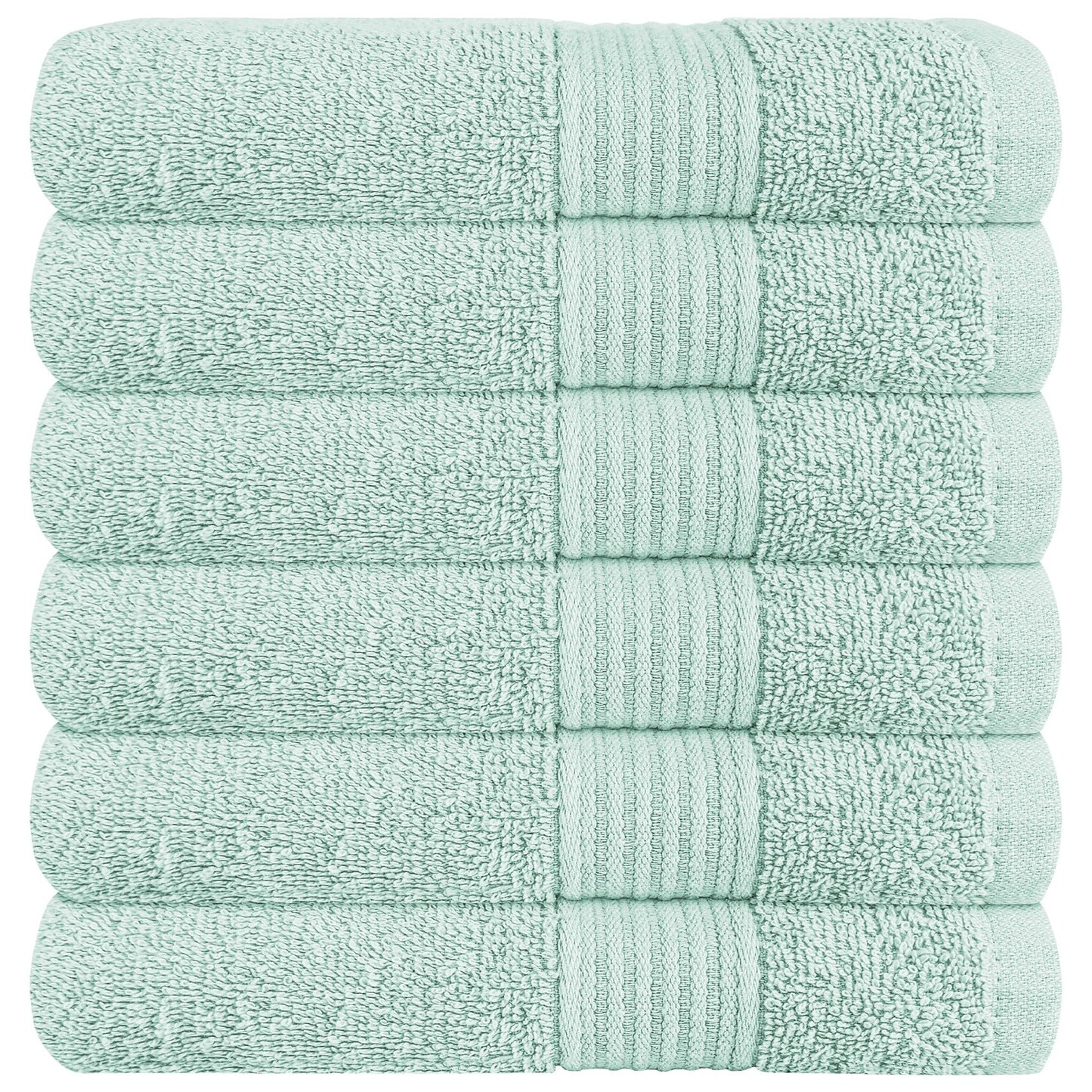 OLIVIA ROCCO Rhodes Towel Seafoam 100 Percent Cotton Hotel Quality Soft Super Absorbent Hand Towels Sheets And Face Cloths