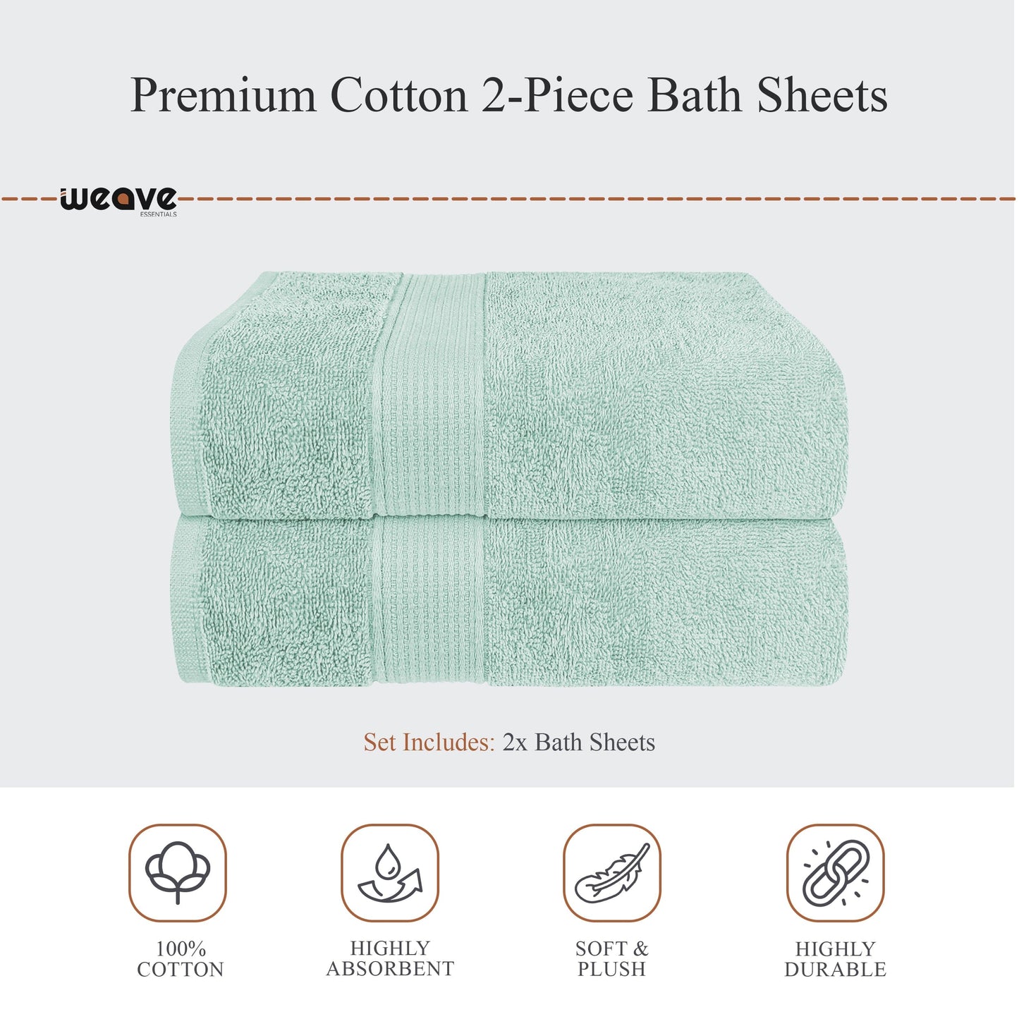 OLIVIA ROCCO Rhodes Towel Seafoam 100 Percent Cotton Hotel Quality Soft Super Absorbent Hand Towels Sheets And Face Cloths