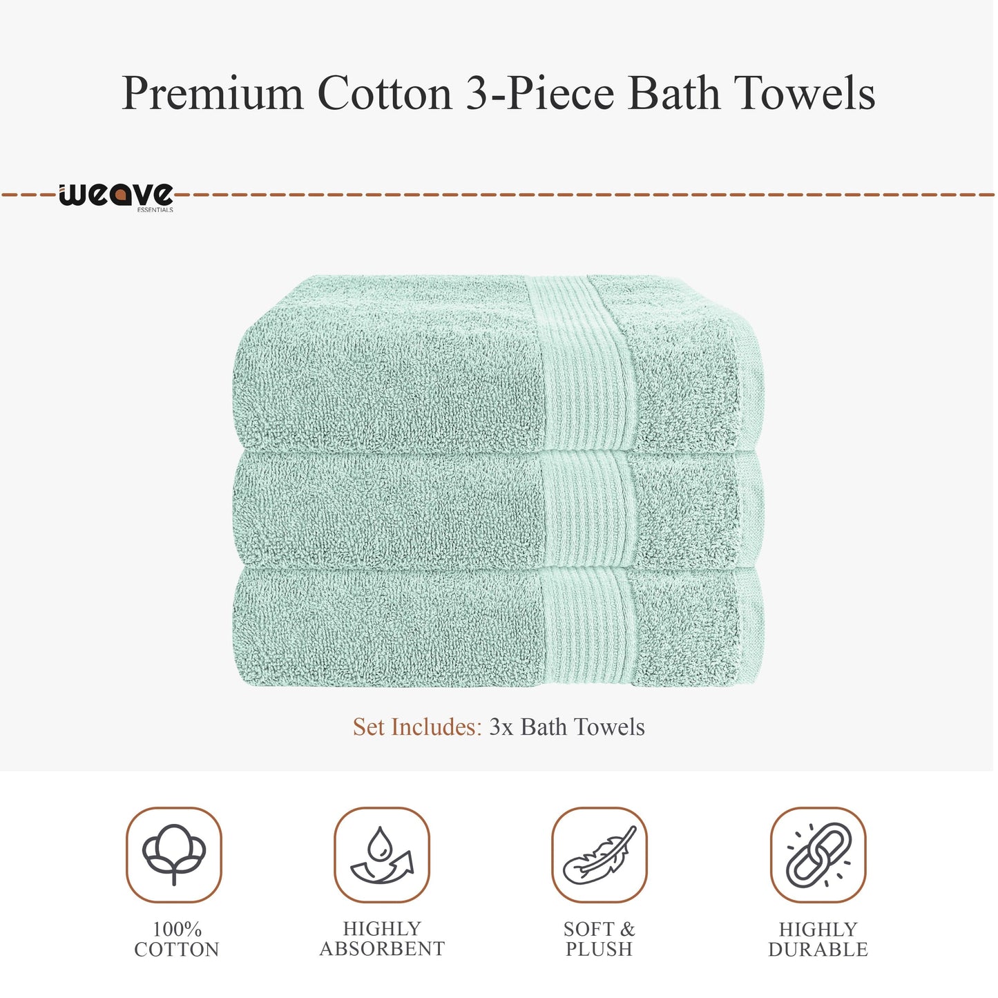 OLIVIA ROCCO Rhodes Towel Seafoam 100 Percent Cotton Hotel Quality Soft Super Absorbent Hand Towels Sheets And Face Cloths