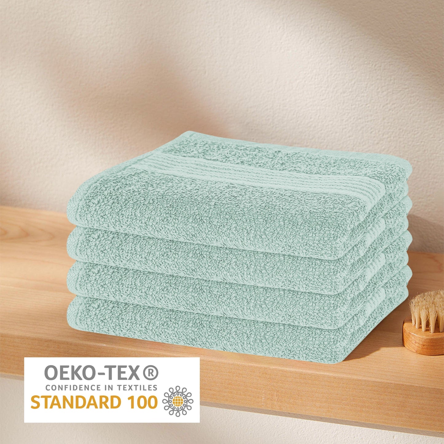 OLIVIA ROCCO Rhodes Towel Seafoam 100 Percent Cotton Hotel Quality Soft Super Absorbent Hand Towels Sheets And Face Cloths