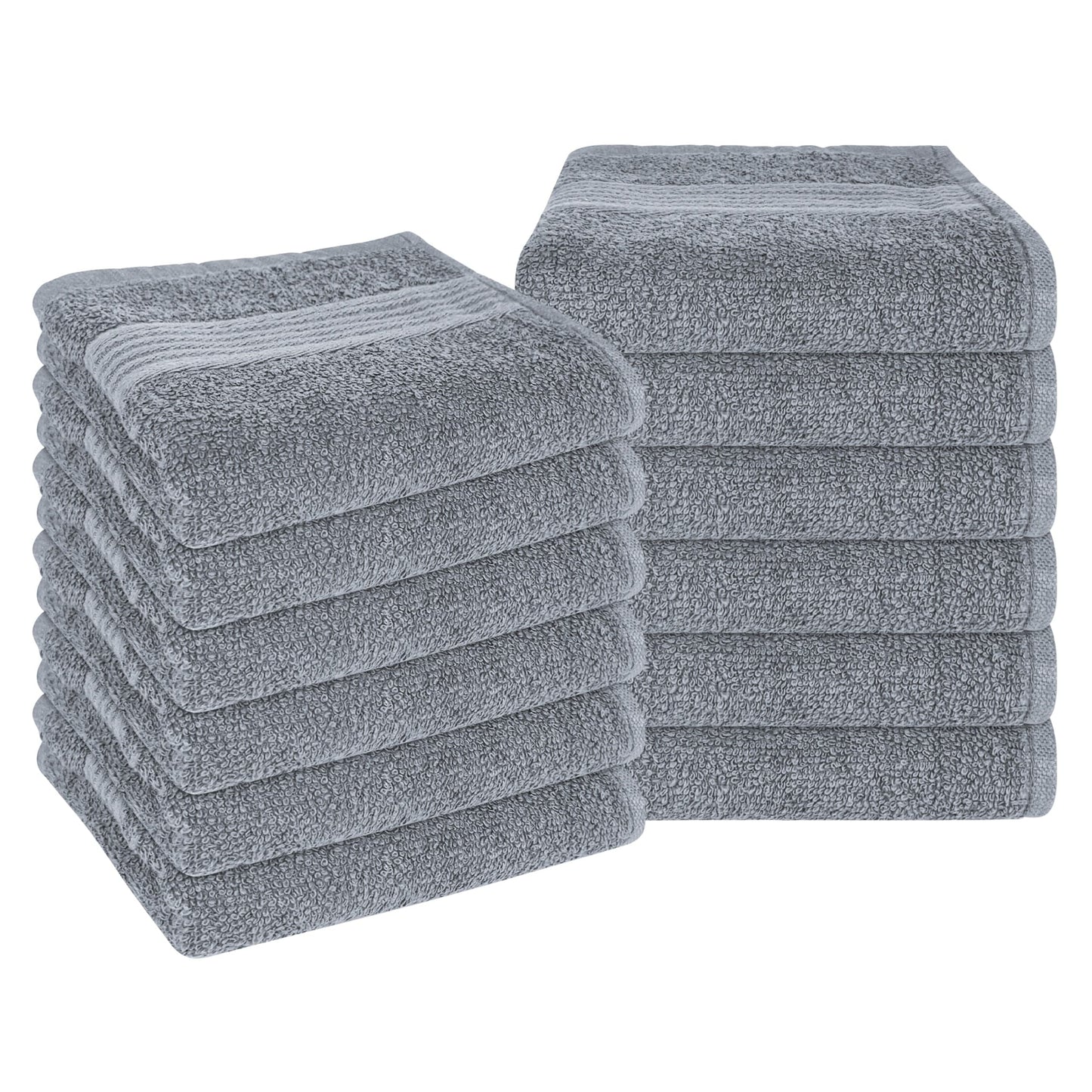 OLIVIA ROCCO Rhodes Towel Silver 100 Percent Cotton Hotel Quality Soft And Ultra Absorbent Hand Bath Towels Sheets And Face Cloths Set