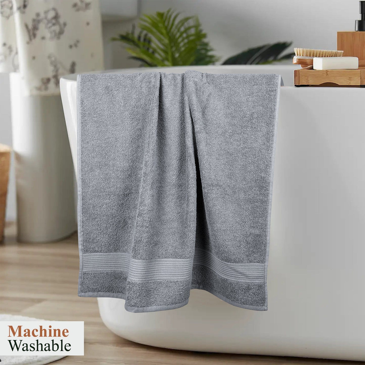 OLIVIA ROCCO Rhodes Towel Silver 100 Percent Cotton Hotel Quality Soft And Ultra Absorbent Hand Bath Towels Sheets And Face Cloths Set