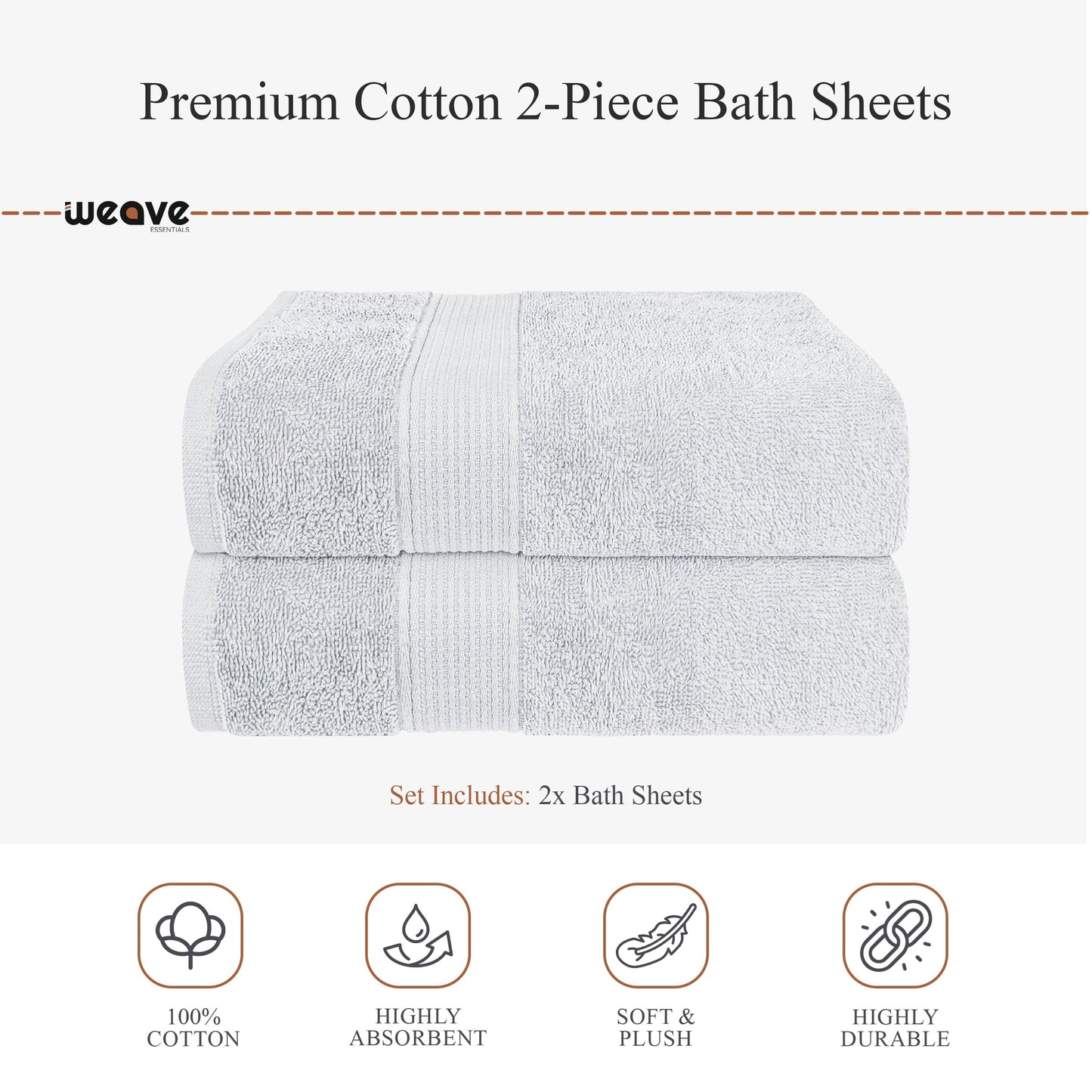 OLIVIA ROCCO Rhodes Towel White 100% Cotton Hotel Quality Soft Super Absorbent Hand Bath Towels Sheets And Face Cloths Set