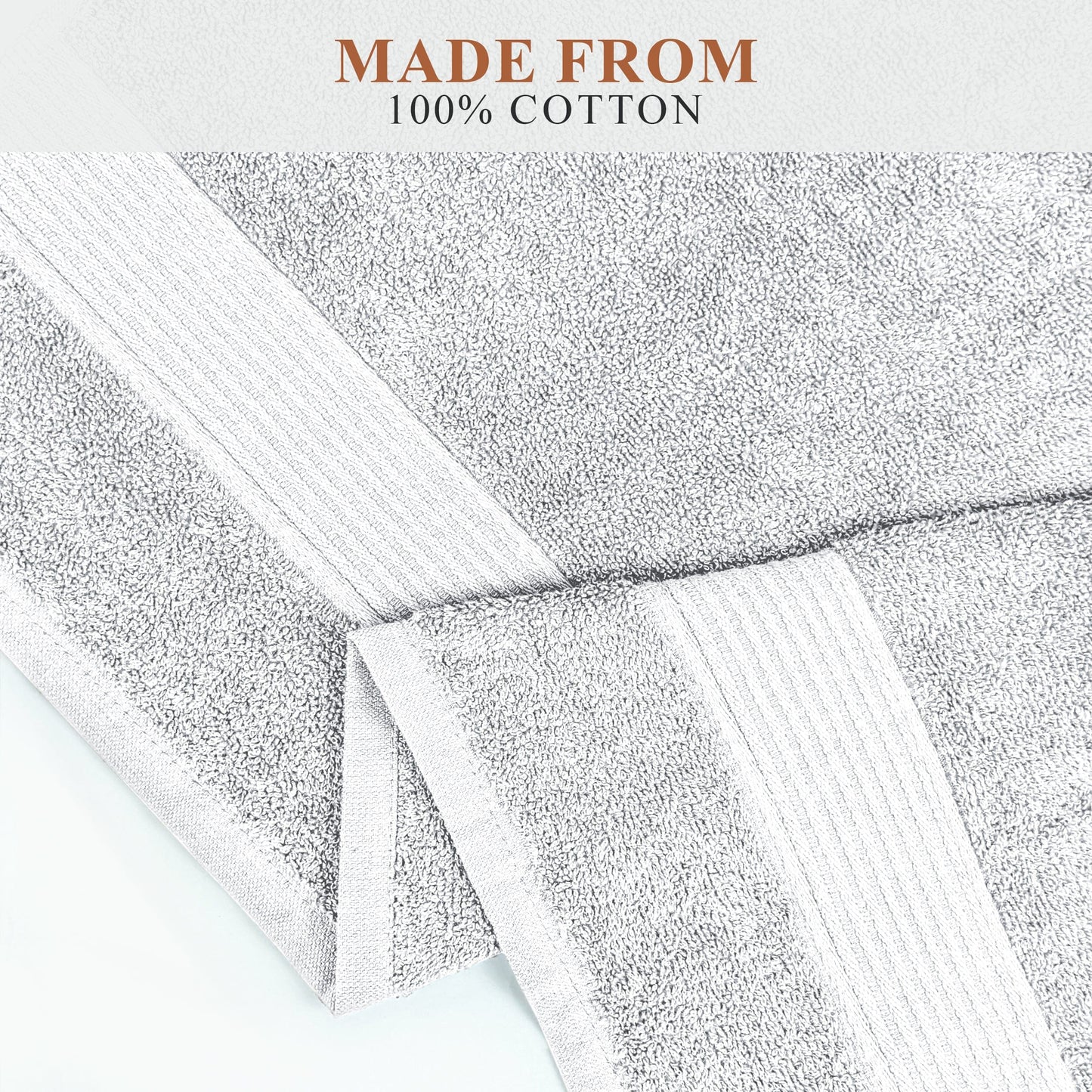 OLIVIA ROCCO Rhodes Towel White 100% Cotton Hotel Quality Soft Super Absorbent Hand Bath Towels Sheets And Face Cloths Set