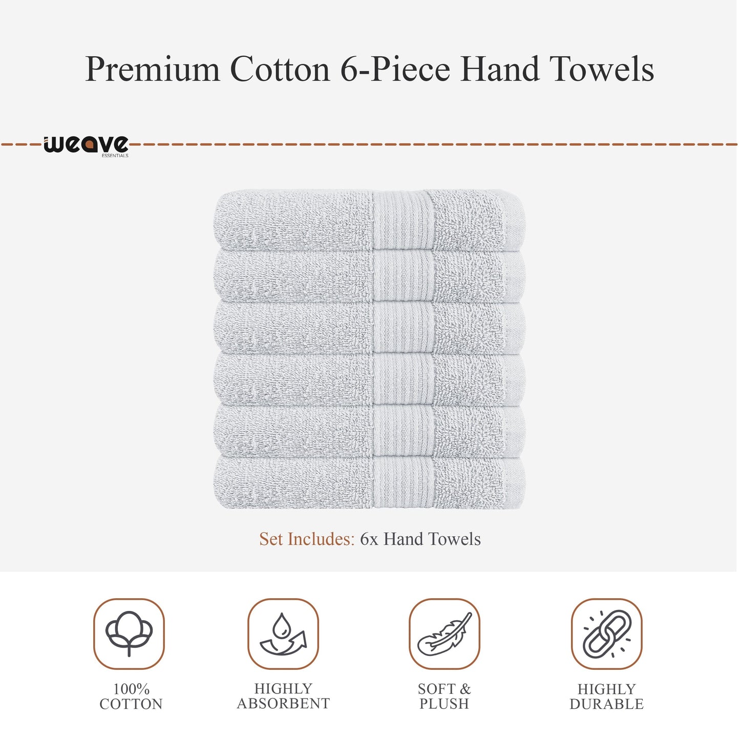 OLIVIA ROCCO Rhodes Towel White 100% Cotton Hotel Quality Soft Super Absorbent Hand Bath Towels Sheets And Face Cloths Set