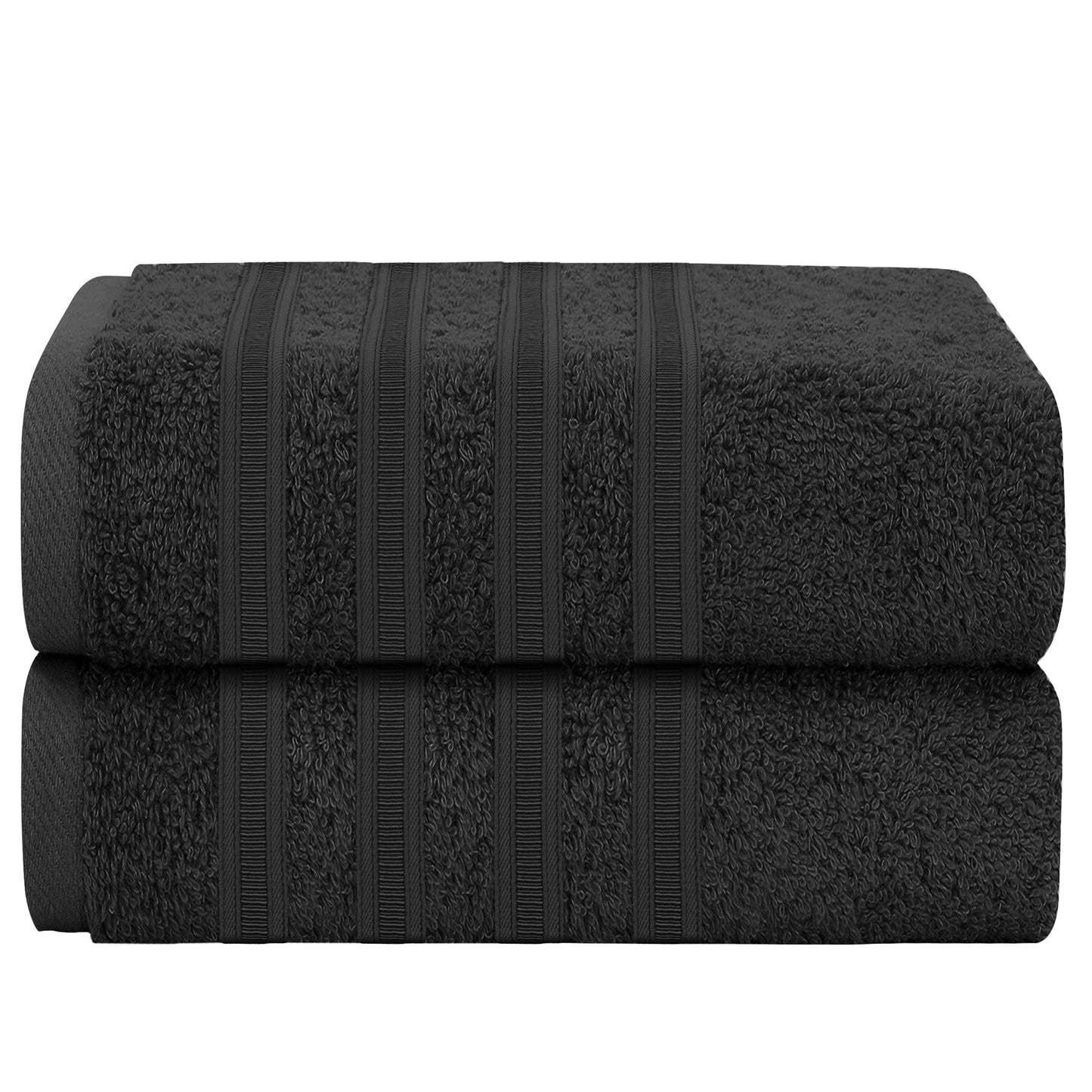 OLIVIA ROCCO Ritz Viscose Stripe Towels Super Soft Cotton Highly Absorbent Jumbo Bath Sheet Pack And Towel Bale Sets Available