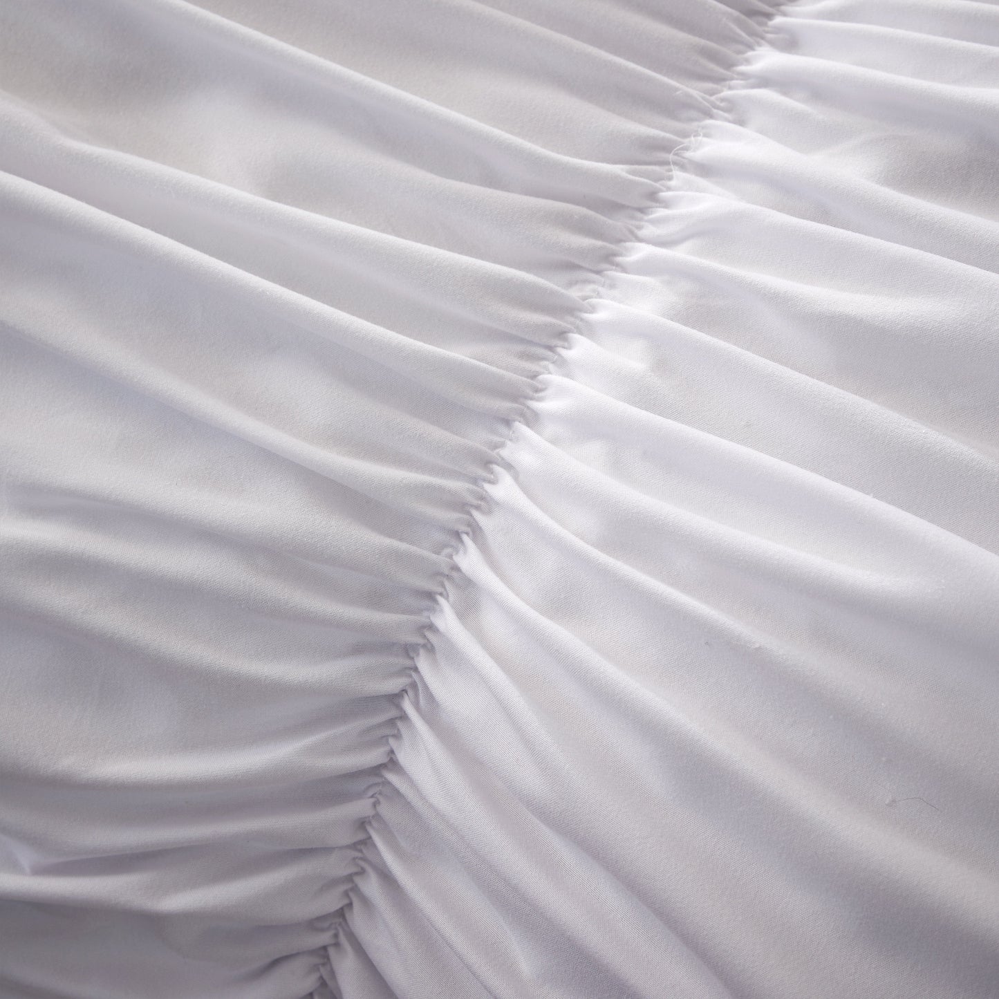 OLIVIA ROCCO Ruched White Microfibre Duvet Cover Set With Pillowcases Ruffle Bedding For Modern Bedrooms Soft Easy Care