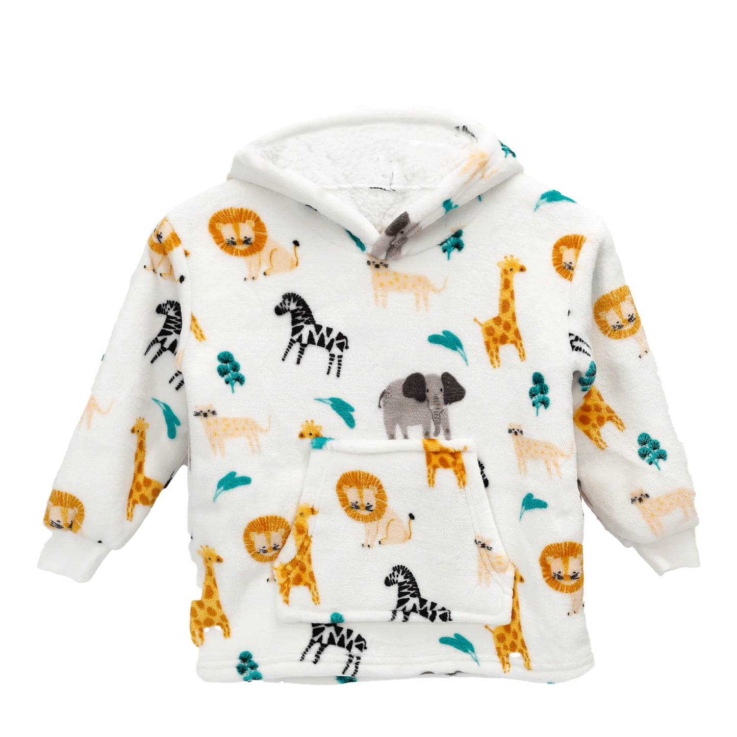 OLIVIA ROCCO Daisy Dreamer Kids Hoodie Blanket Safari Sloth Wearable Sweatshirt For Toddlers 0-4 Unisex With Kangaroo Pocket And Soft Fleece Lining