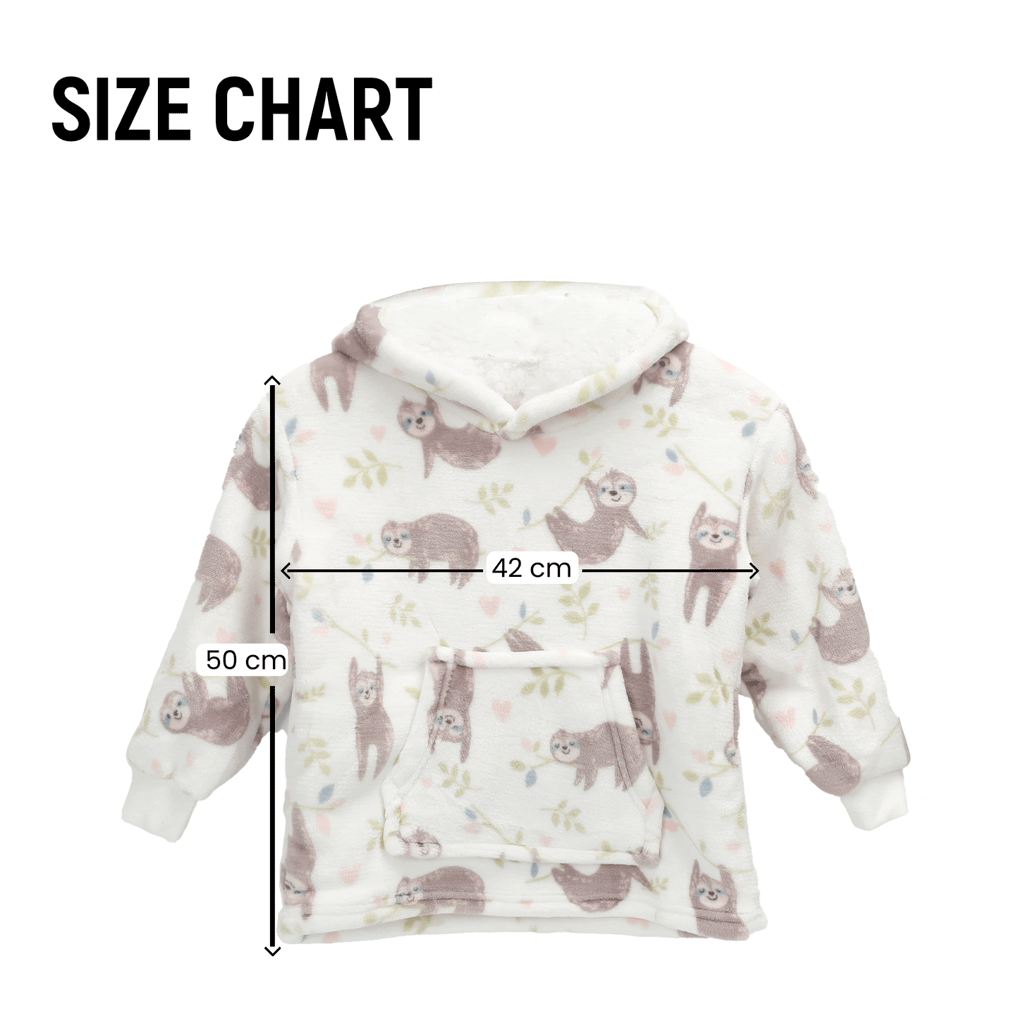 OLIVIA ROCCO Daisy Dreamer Kids Hoodie Blanket Safari Sloth Wearable Sweatshirt For Toddlers 0-4 Unisex With Kangaroo Pocket And Soft Fleece Lining