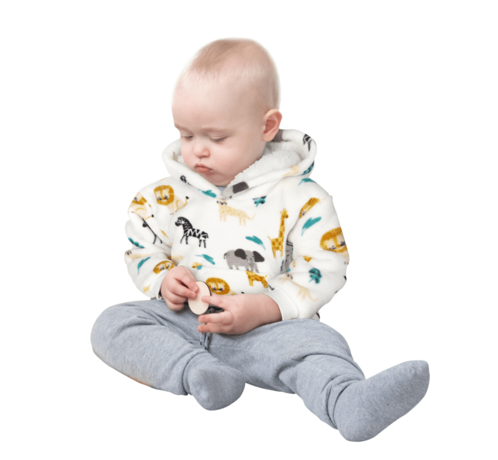 OLIVIA ROCCO Daisy Dreamer Kids Hoodie Blanket Safari Sloth Wearable Sweatshirt For Toddlers 0-4 Unisex With Kangaroo Pocket And Soft Fleece Lining