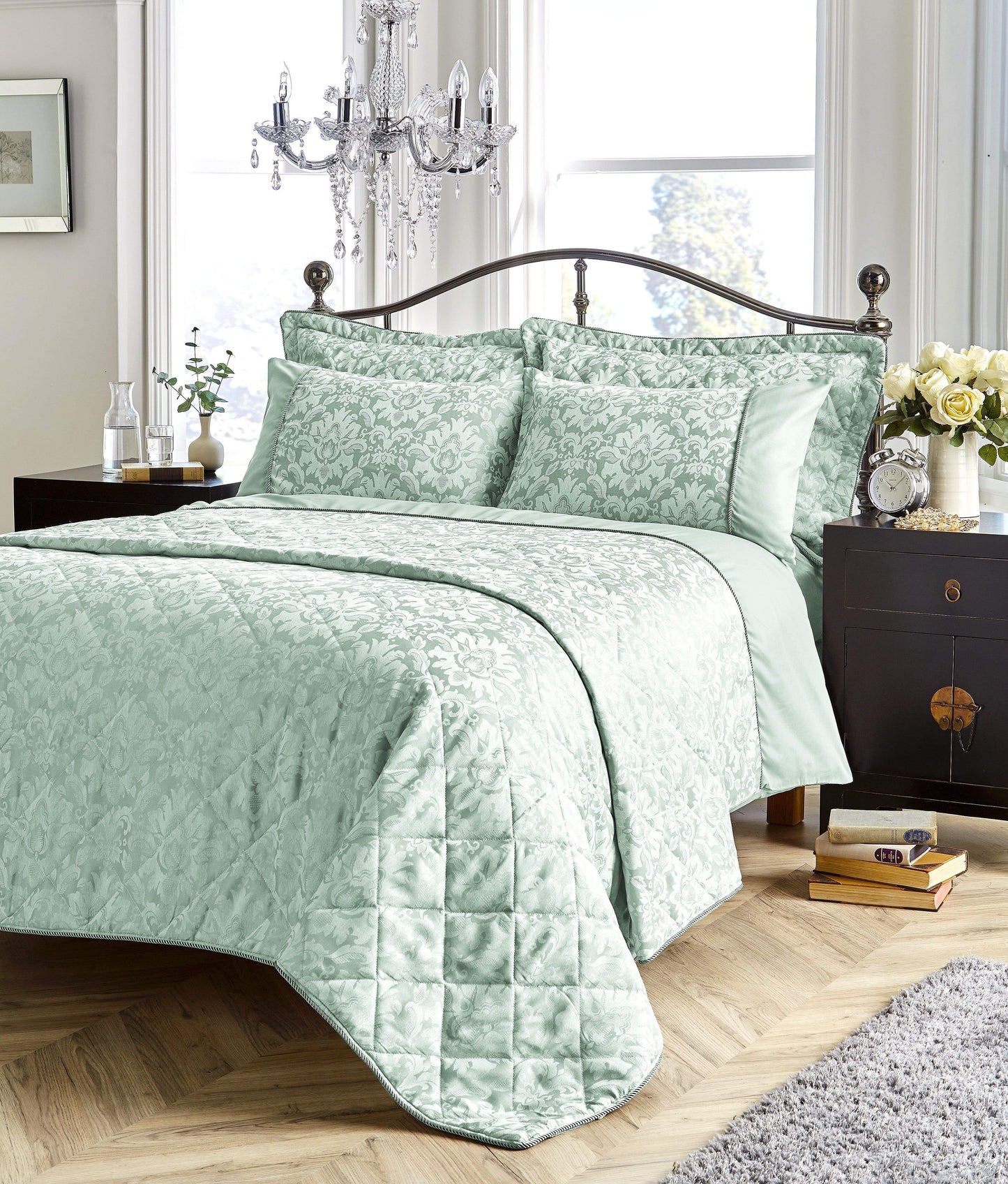 OLIVIA ROCCO Savoy Hand Woven Jacquard Cotton Quilt Cover Duvet Sets OEKO TEX Certified Cotton Rich Made In England Multiple Sizes And Colours