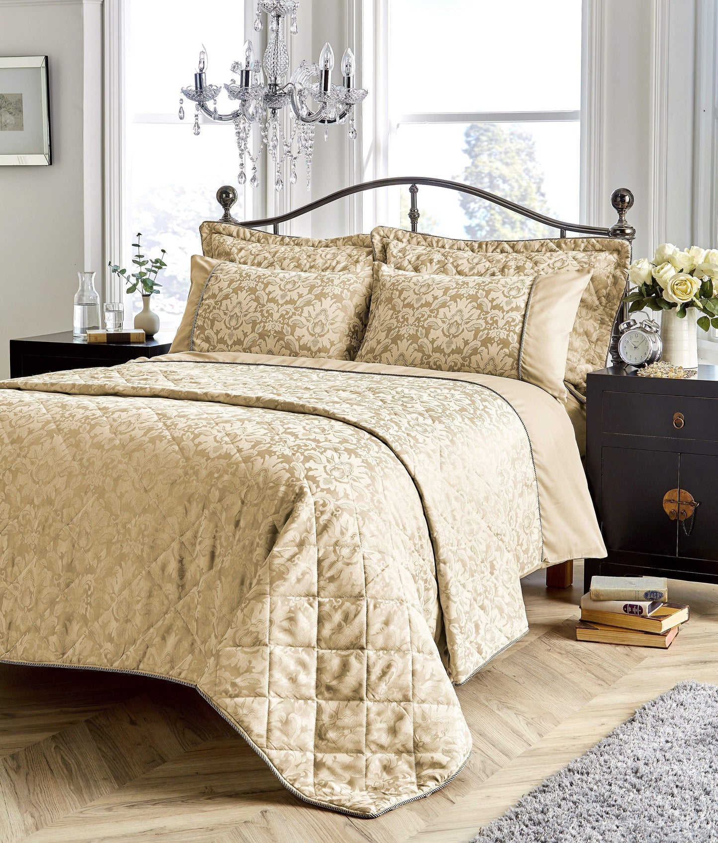 OLIVIA ROCCO Savoy Hand Woven Jacquard Cotton Quilt Cover Duvet Sets OEKO TEX Certified Cotton Rich Made In England Multiple Sizes And Colours