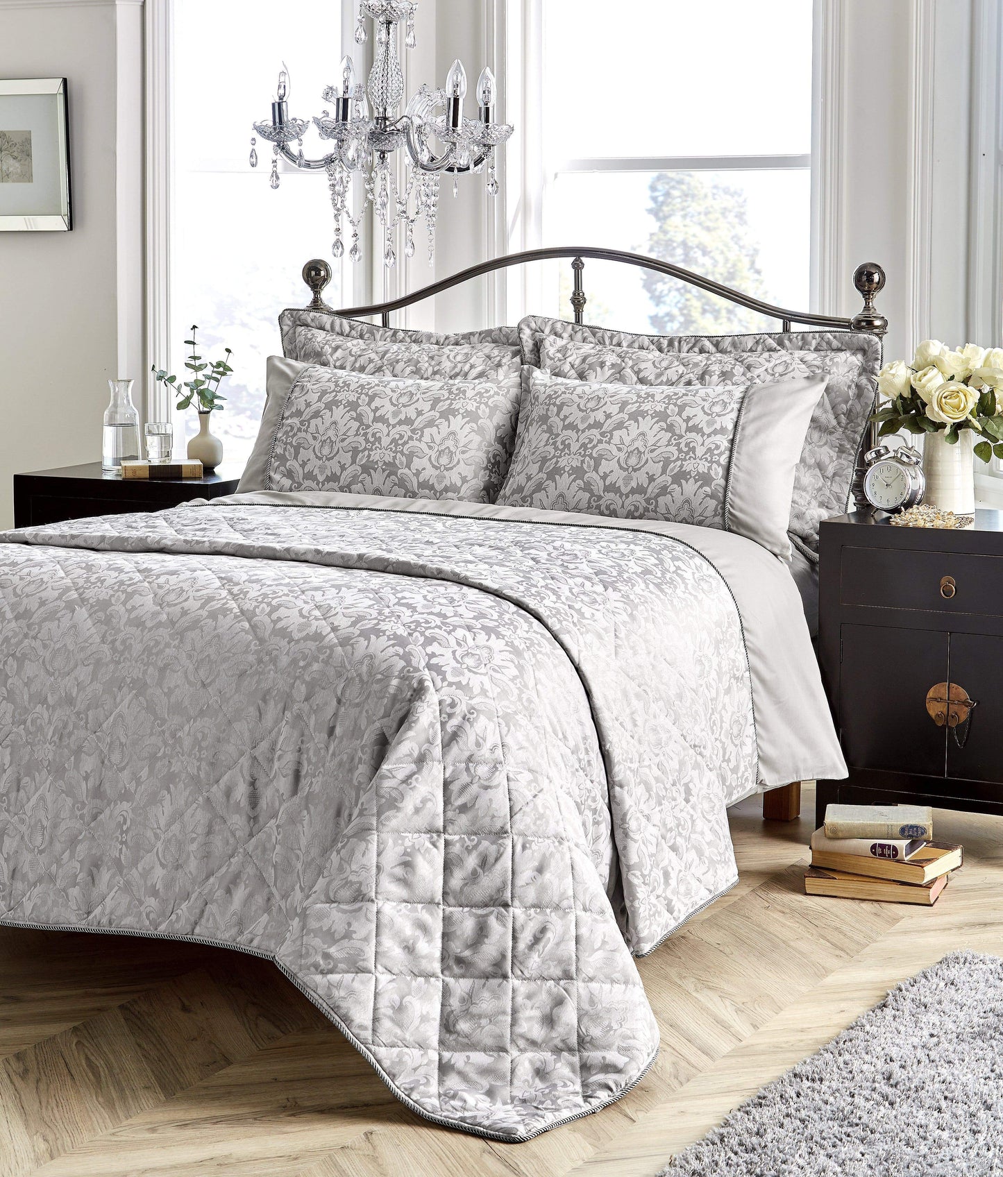 OLIVIA ROCCO Savoy Hand Woven Jacquard Cotton Quilt Cover Duvet Sets OEKO TEX Certified Cotton Rich Made In England Multiple Sizes And Colours