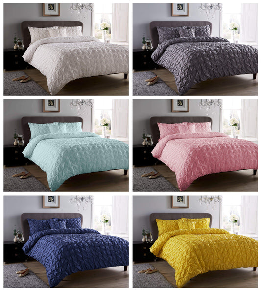 OLIVIA ROCCO Seville Duvet Set Cotton-Rich Luxury With Handmade Pintuck Detailing Super-Soft Bedding All Sizes Designed In England