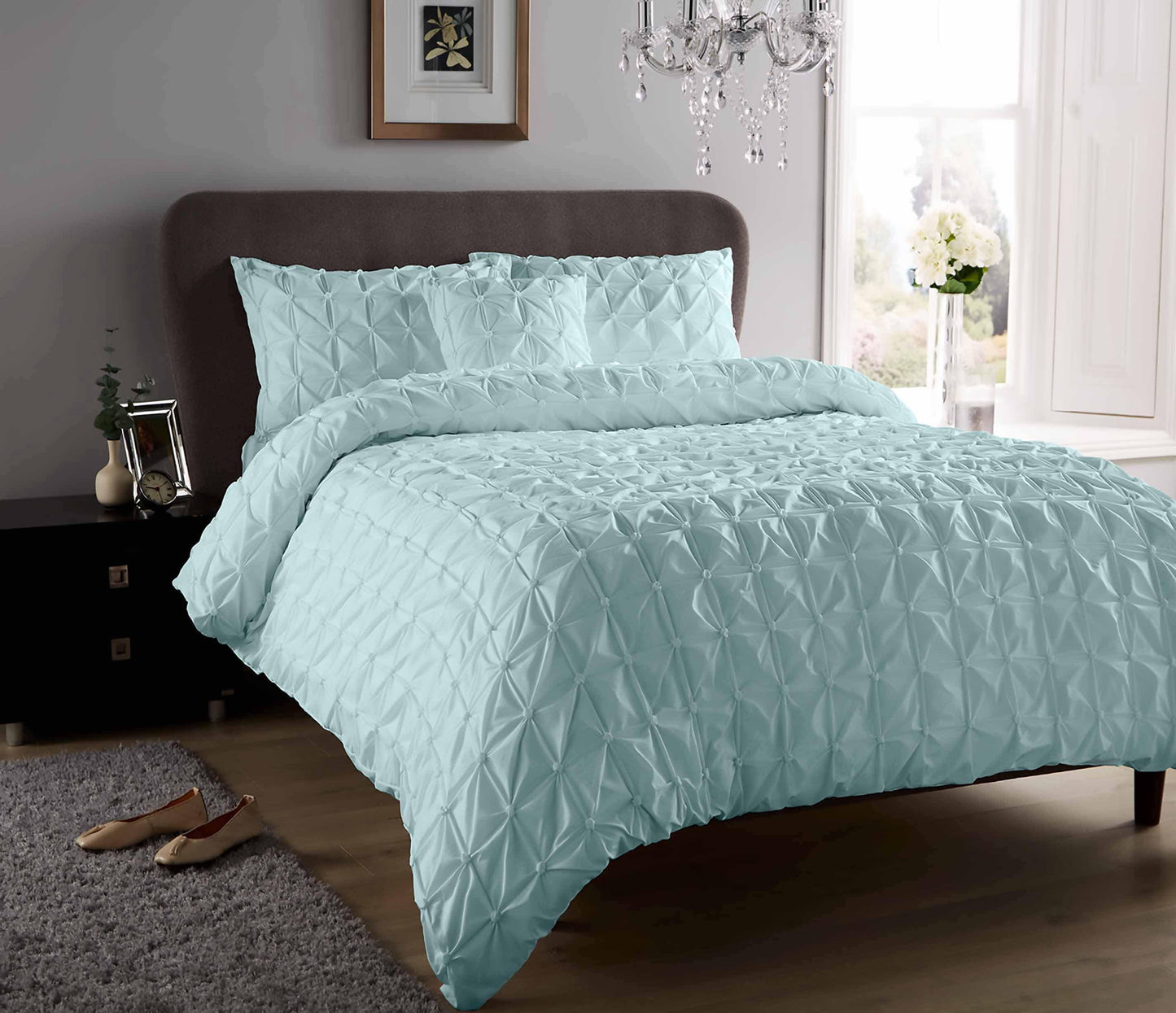 OLIVIA ROCCO Seville Duvet Set Cotton-Rich Luxury With Handmade Pintuck Detailing Super-Soft Bedding All Sizes Designed In England