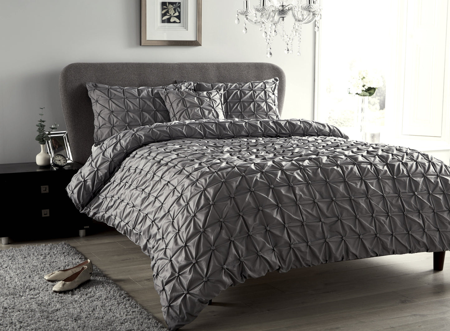 OLIVIA ROCCO Seville Duvet Set Cotton-Rich Luxury With Handmade Pintuck Detailing Super-Soft Bedding All Sizes Designed In England