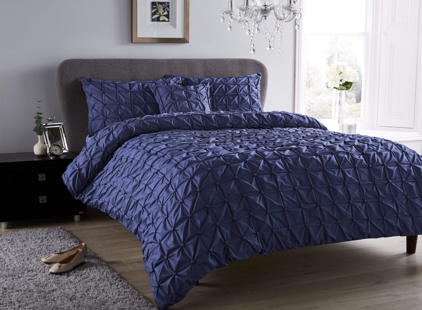 OLIVIA ROCCO Seville Duvet Set Cotton-Rich Luxury With Handmade Pintuck Detailing Super-Soft Bedding All Sizes Designed In England