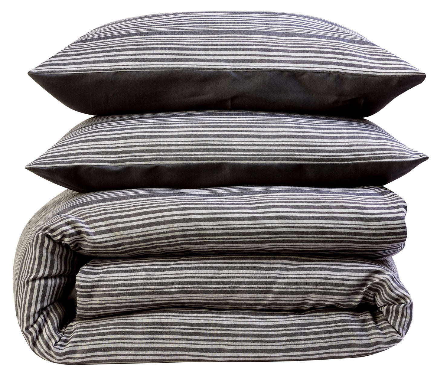 OLIVIA ROCCO Stripe Jacquard Reversible Cotton Blend Duvet Cover Set With Pillowcases, Eco Friendly Bedding In Multiple Sizes And Colours