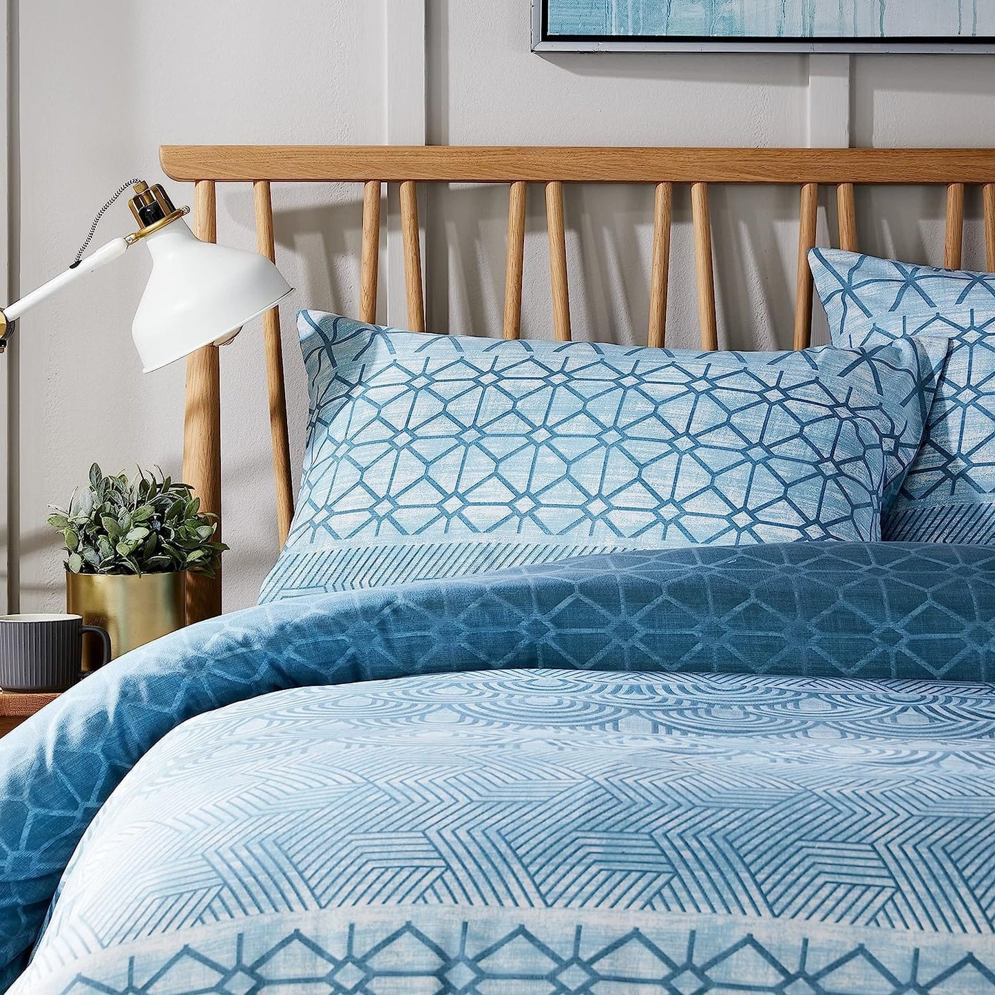OLIVIA ROCCO Versailles Teal Printed Duvet Cover Set Reversible Quilted Bedding With Pillowcases Breathable Polyester Blend For King Double And Single Sizes