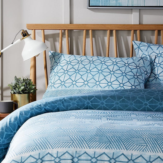 OLIVIA ROCCO Versailles Teal Printed Duvet Cover Set Reversible Quilted Bedding With Pillowcases Breathable Polyester Blend For King Double And Single Sizes