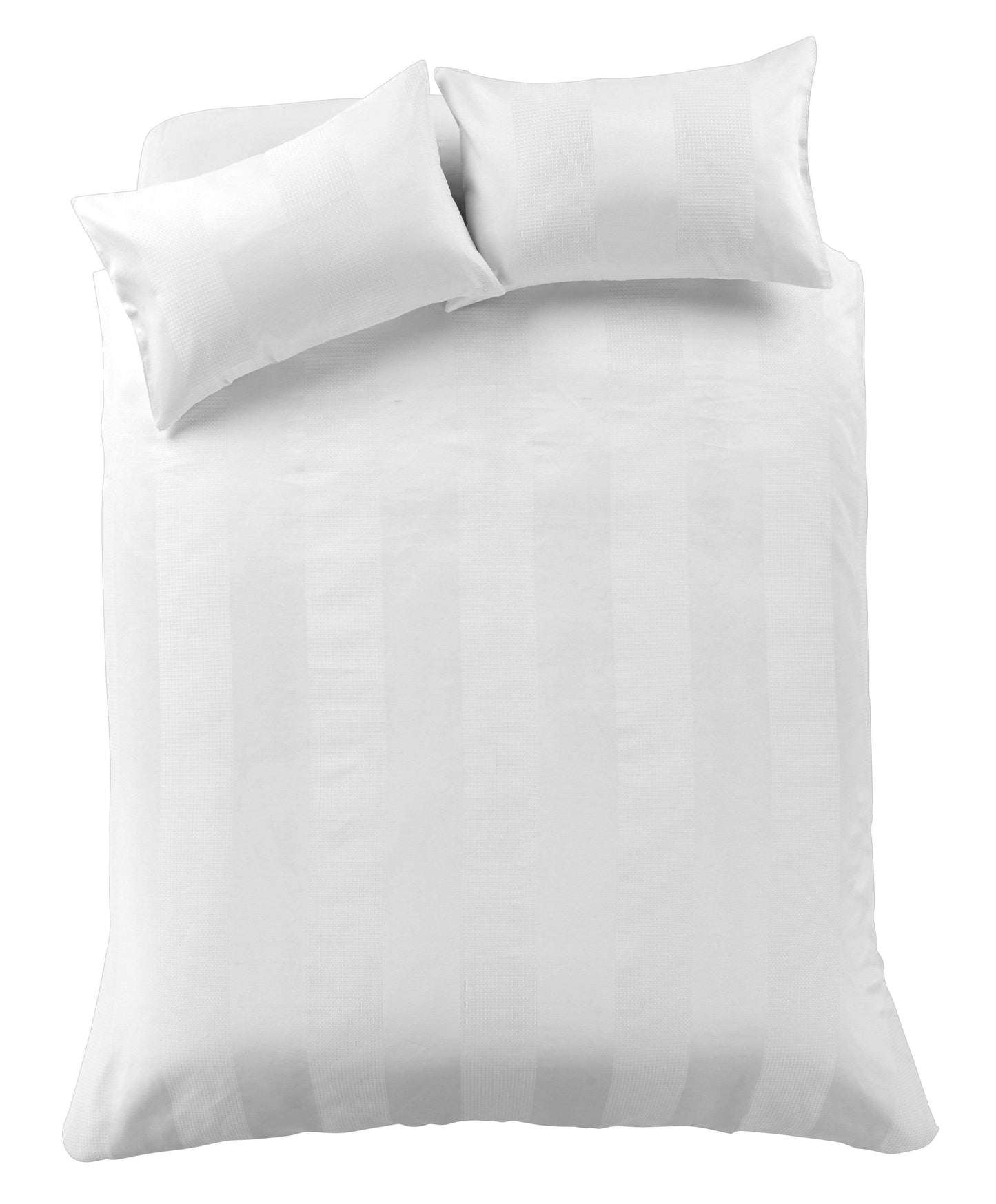 OLIVIA ROCCO Waffle Stripe Handwoven Jacquard Cotton Rich Duvet Cover Set Multiple Sizes Available In Various Colours Designed In England