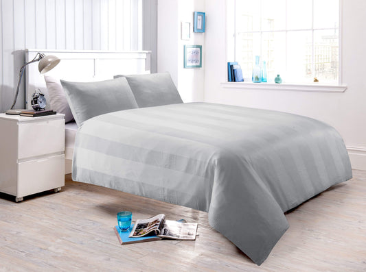OLIVIA ROCCO Waffle Stripe Handwoven Jacquard Cotton Rich Duvet Cover Set Multiple Sizes Available In Various Colours Designed In England