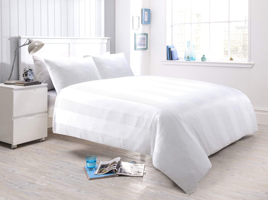 OLIVIA ROCCO Waffle Stripe Handwoven Jacquard Cotton Rich Duvet Cover Set Multiple Sizes Available In Various Colours Designed In England