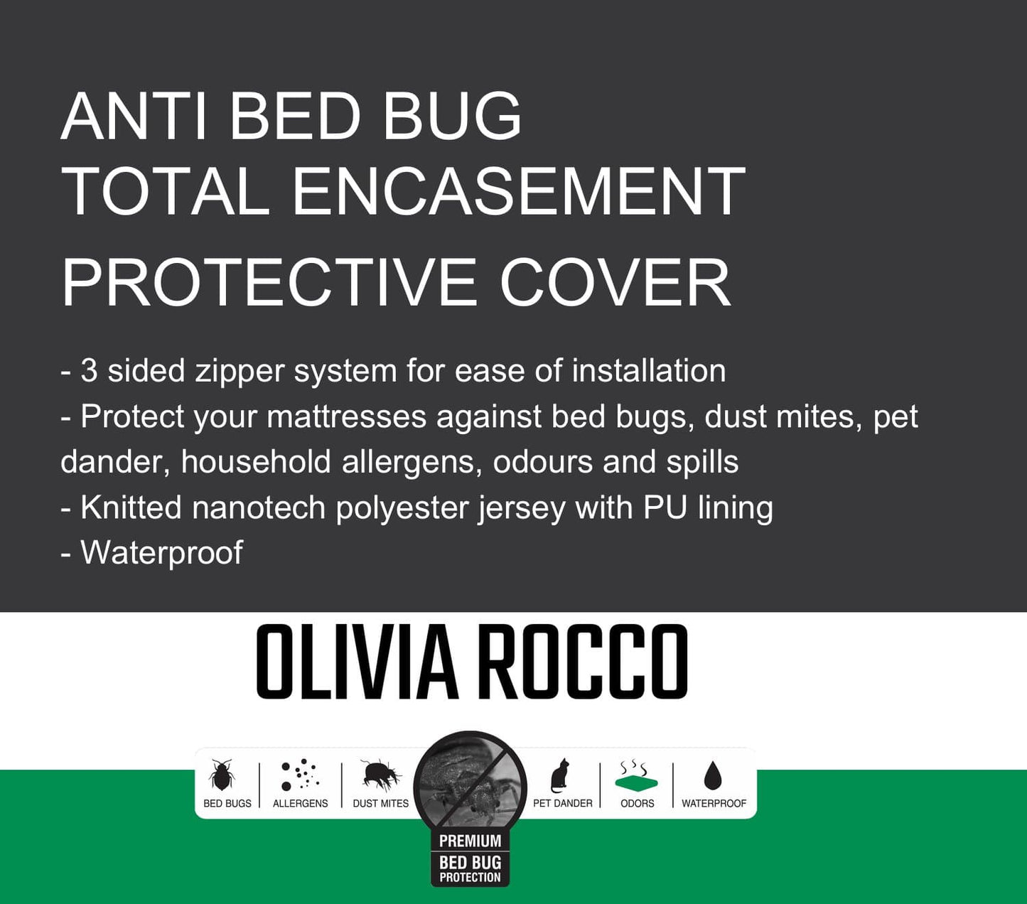 Waterproof Anti Bed Bug Mattress Encaser, Extra Deep, Zippered, Hypoallergenic