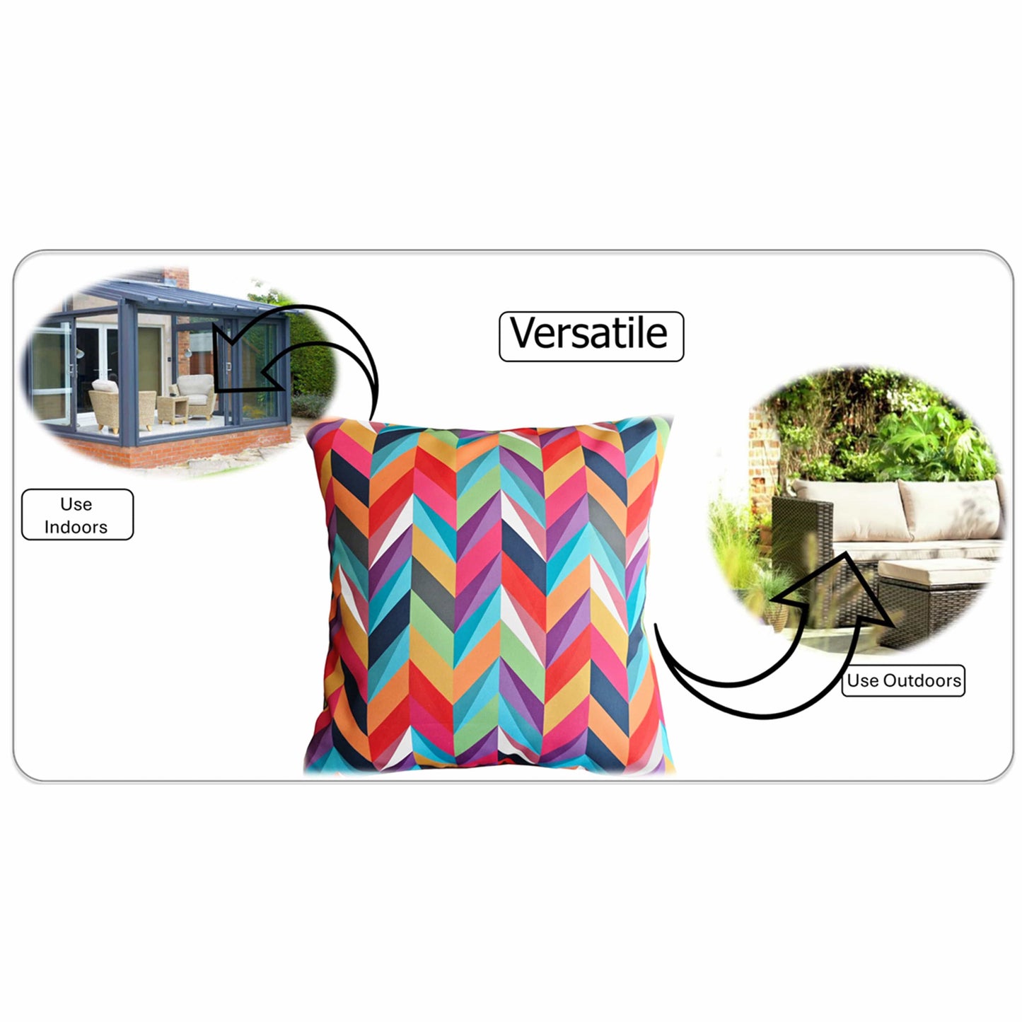OLIVIA ROCCO Cushion Covers 43x43 Cm Outdoor Waterproof Breathable For Garden Patio Sofa Indoor Use Protects Cushions From Spills Sun Wear