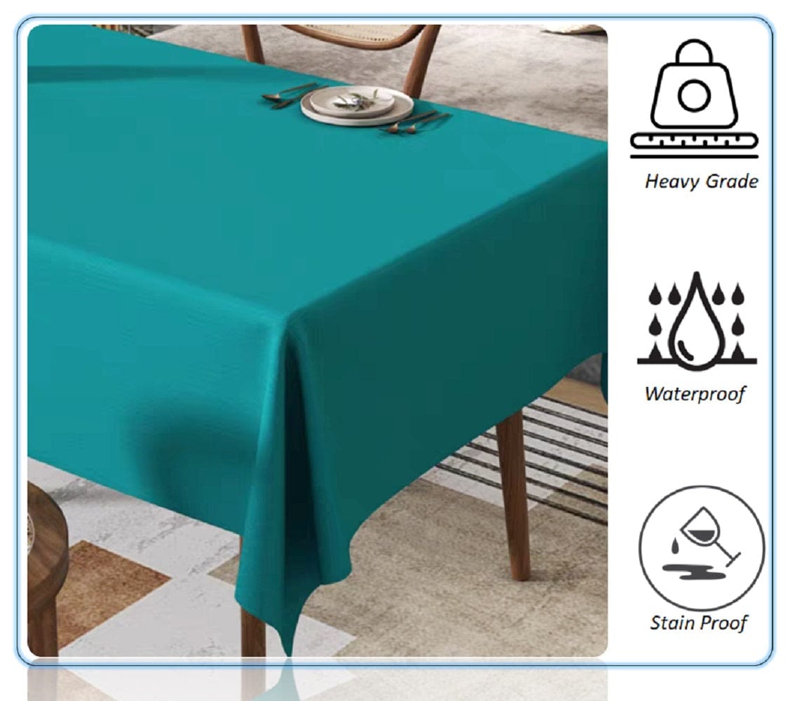 OLIVIA ROCCO Waterproof Rectangular Polyester Tablecloth 145x200cm Stain Resistant Wipe Clean Indoor Outdoor Kitchen Dining