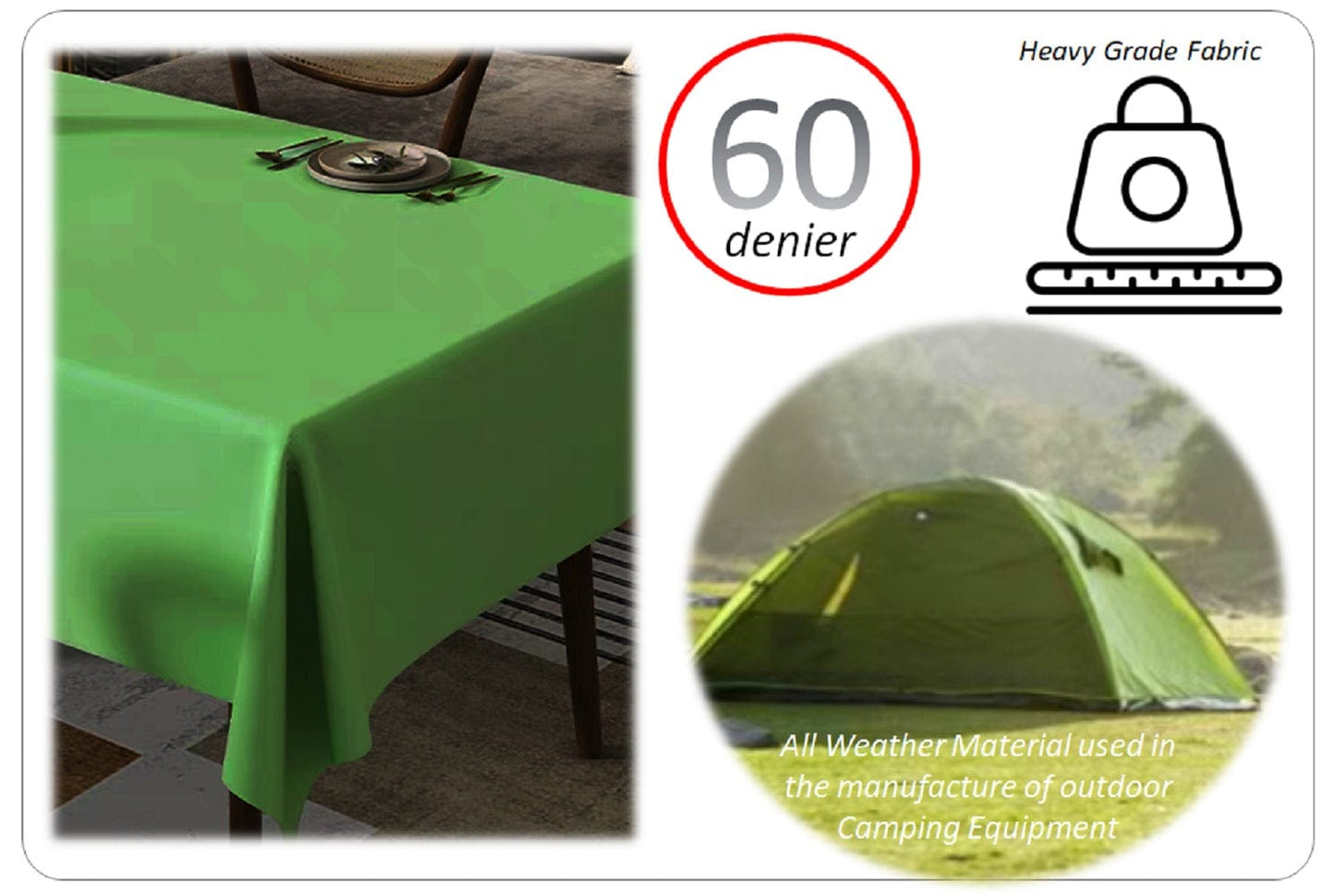 OLIVIA ROCCO Waterproof Rectangular Polyester Tablecloth 145x200cm Stain Resistant Wipe Clean Indoor Outdoor Kitchen Dining