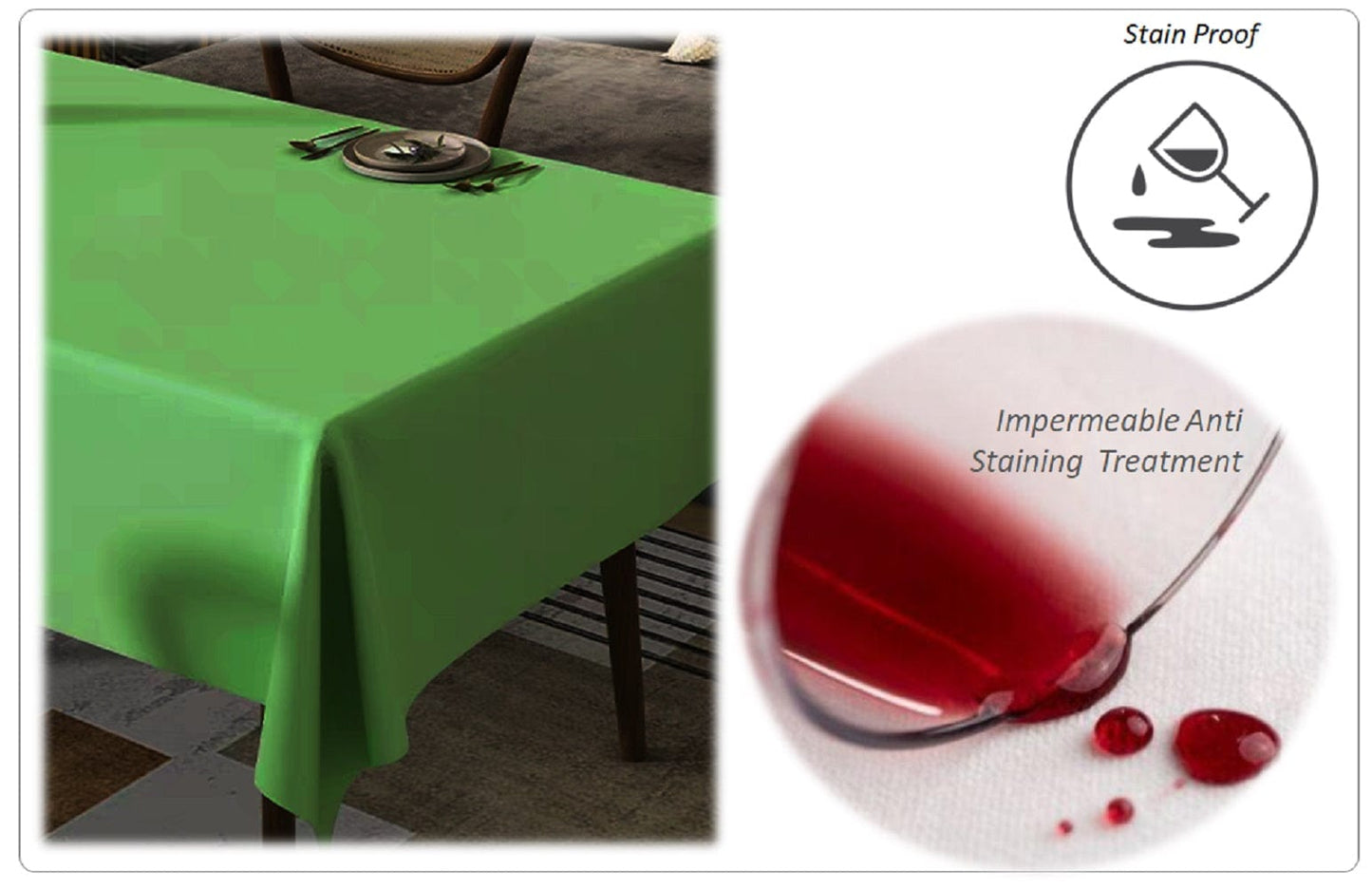 OLIVIA ROCCO Waterproof Rectangular Polyester Tablecloth 145x200cm Stain Resistant Wipe Clean Indoor Outdoor Kitchen Dining