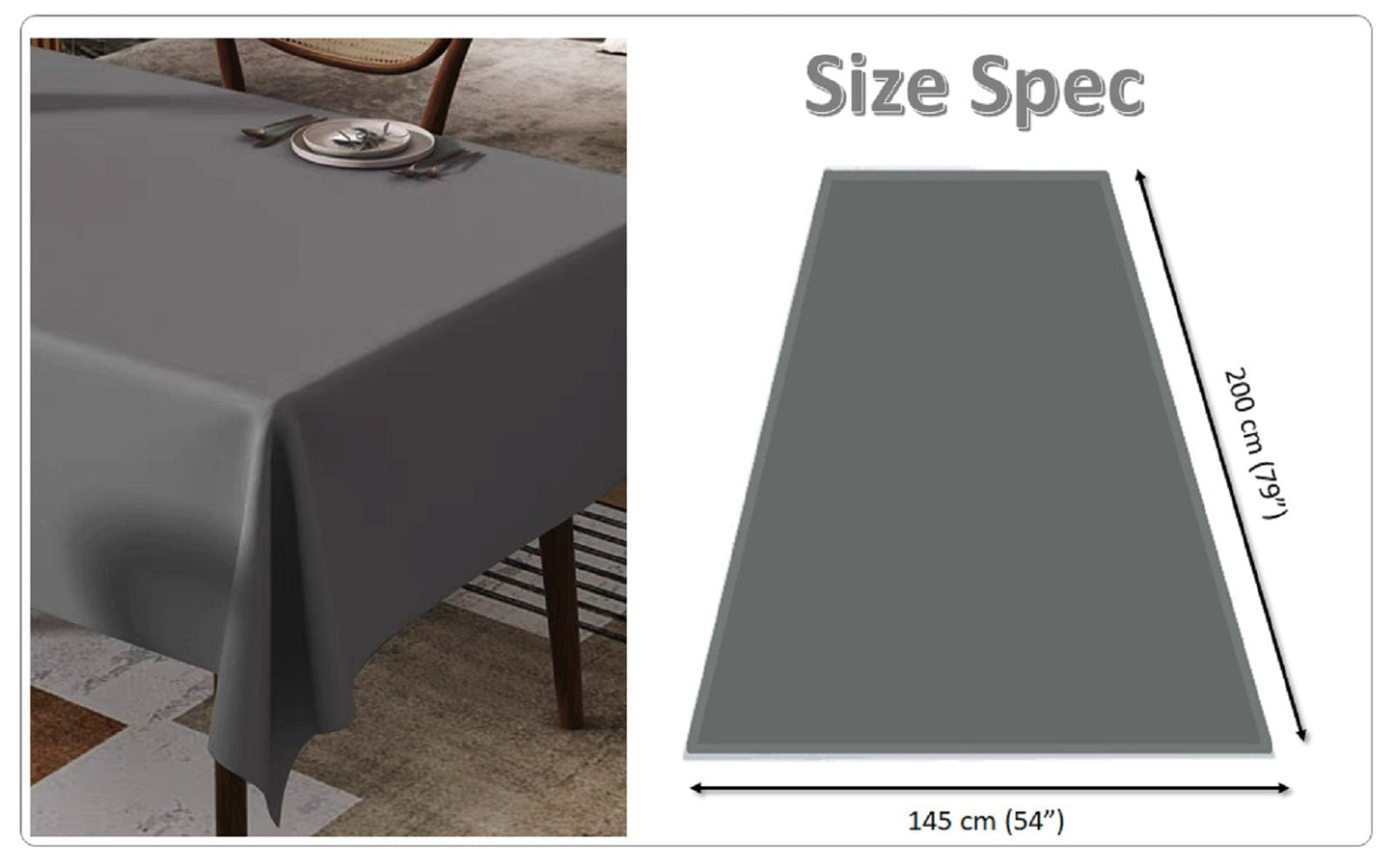 OLIVIA ROCCO Waterproof Rectangular Polyester Tablecloth 145x200cm Stain Resistant Wipe Clean Indoor Outdoor Kitchen Dining