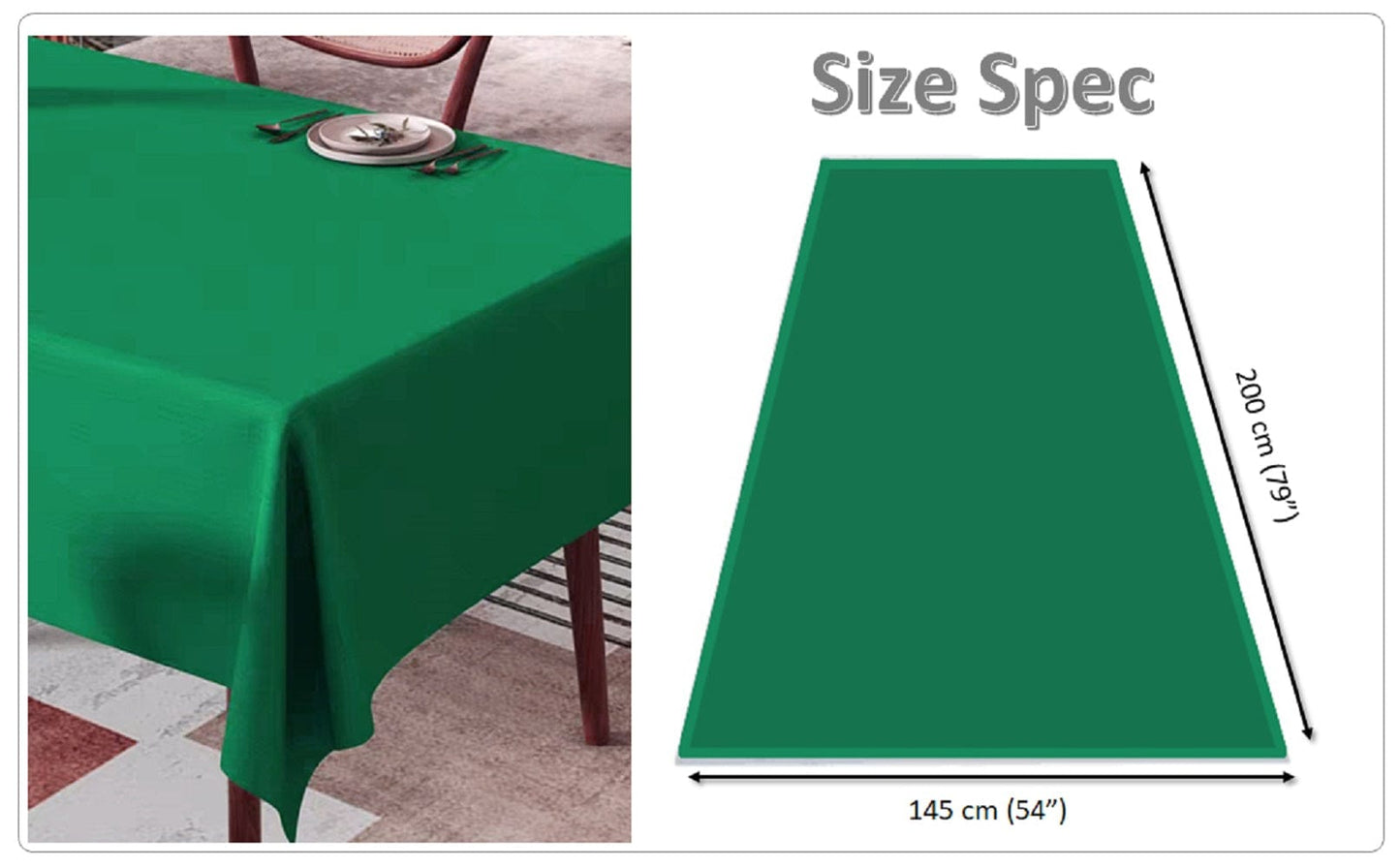 OLIVIA ROCCO Waterproof Rectangular Polyester Tablecloth 145x200cm Stain Resistant Wipe Clean Indoor Outdoor Kitchen Dining