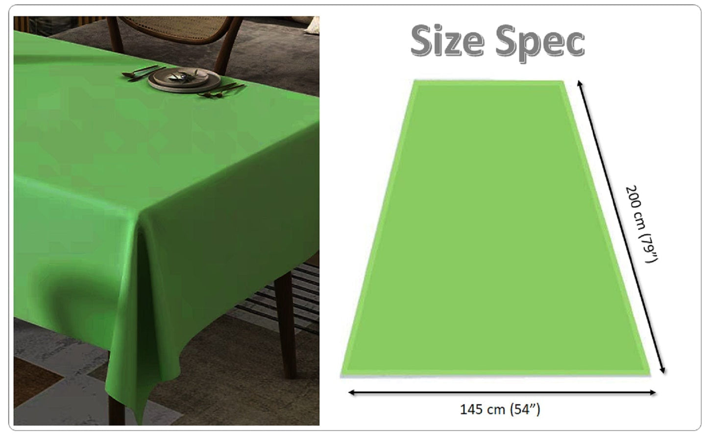 OLIVIA ROCCO Waterproof Rectangular Polyester Tablecloth 145x200cm Stain Resistant Wipe Clean Indoor Outdoor Kitchen Dining