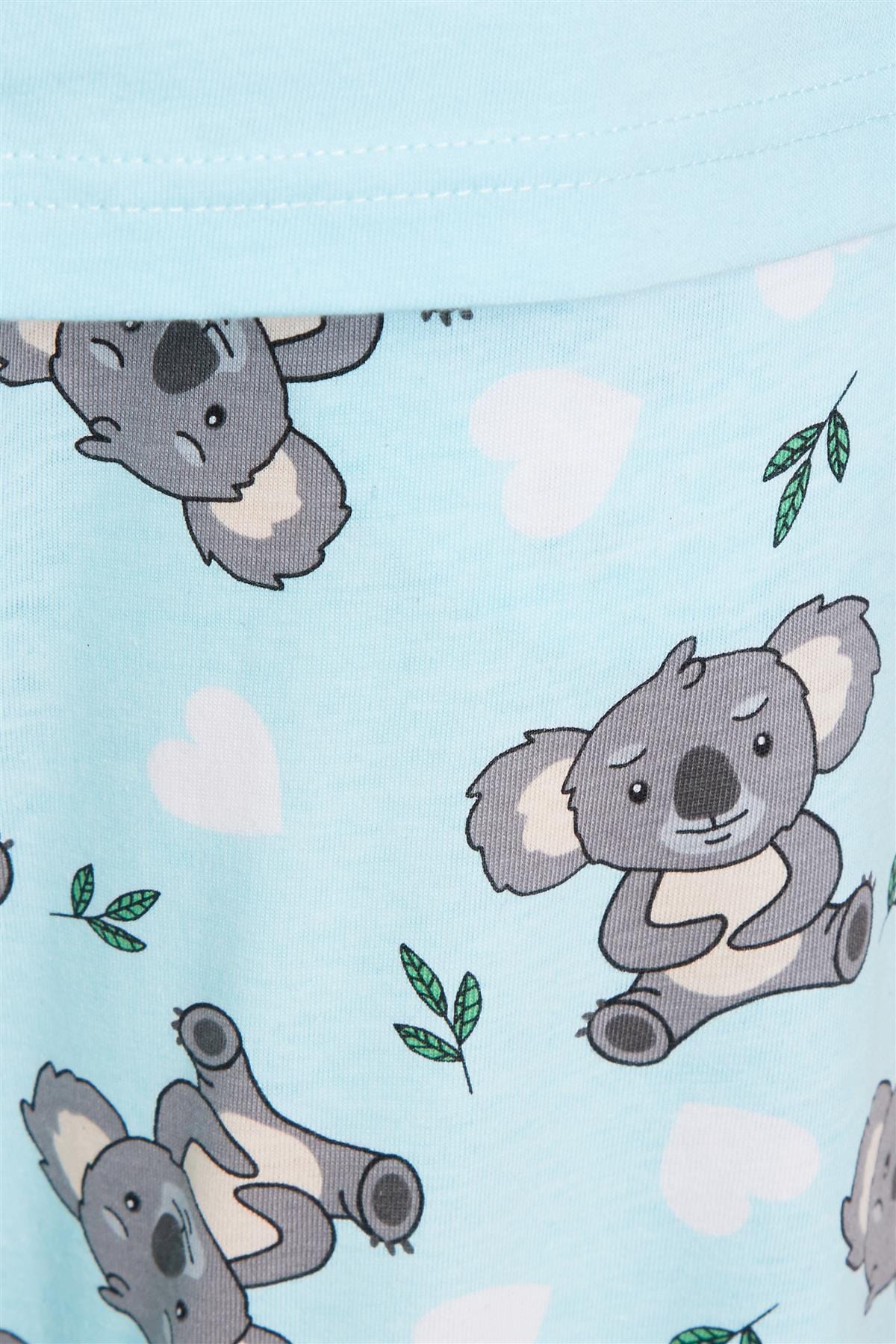 Women's Koala Bear Cotton Pyjama Set 100 Percent Cotton Elasticated Waistband